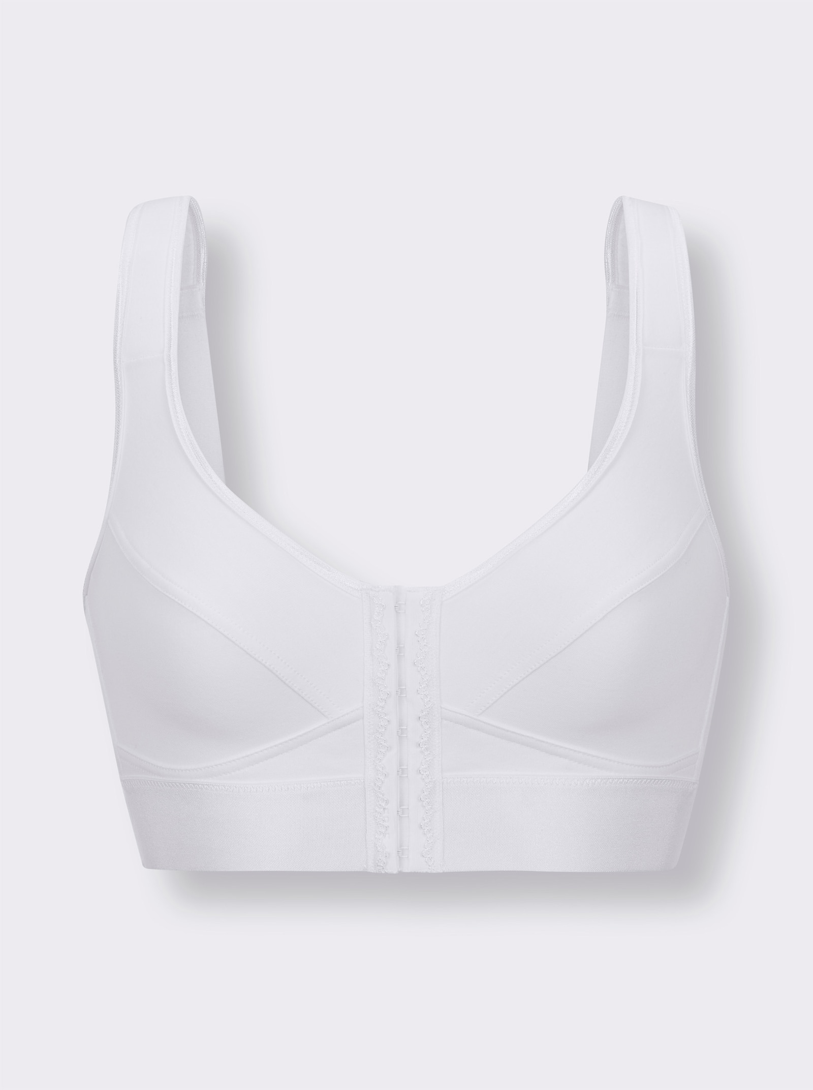 wäschepur Framknäppt BH utan bygel, med blomspets - vit