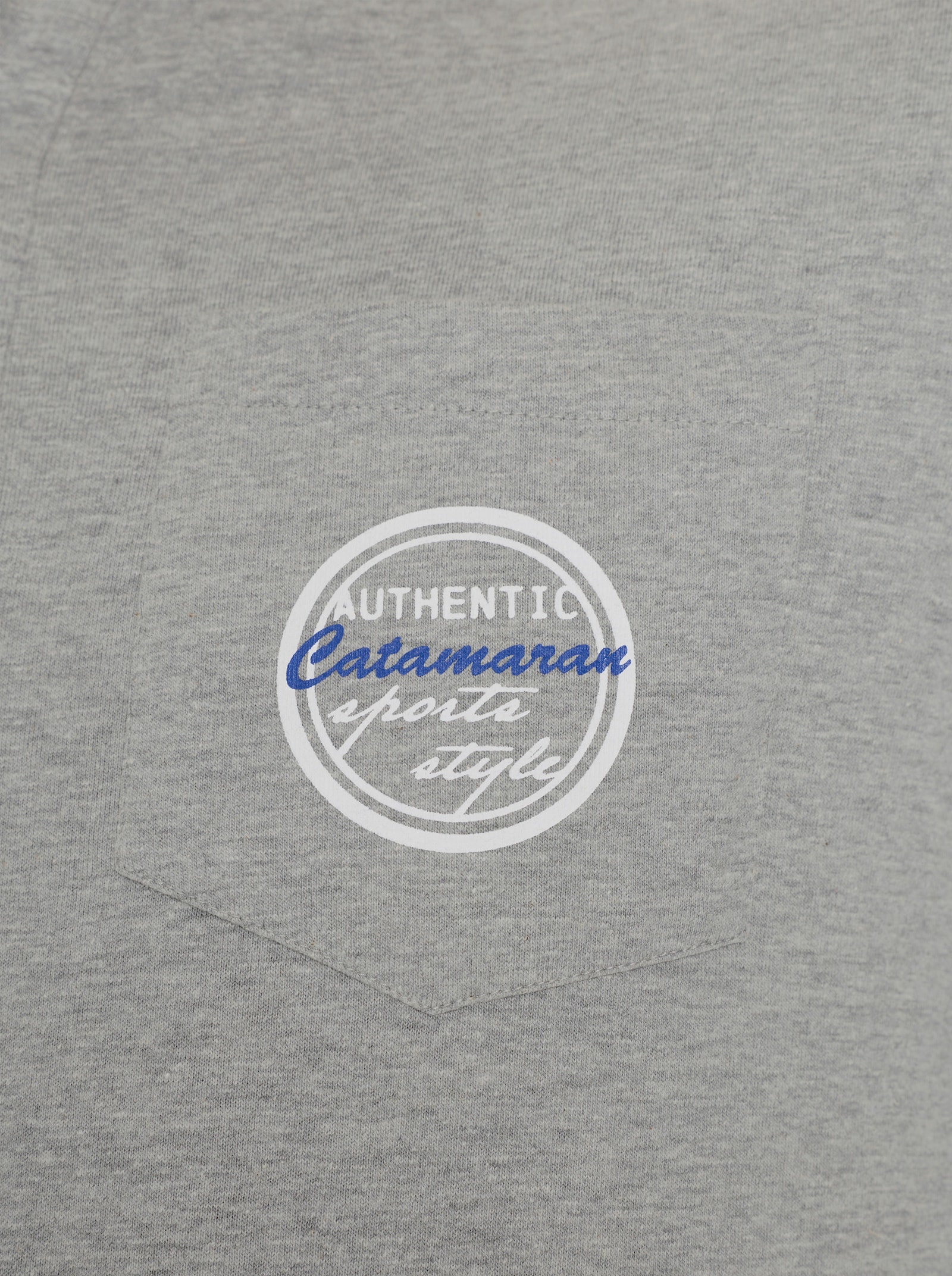 Langarm-Poloshirt mit Brusttasche - grau-meliert