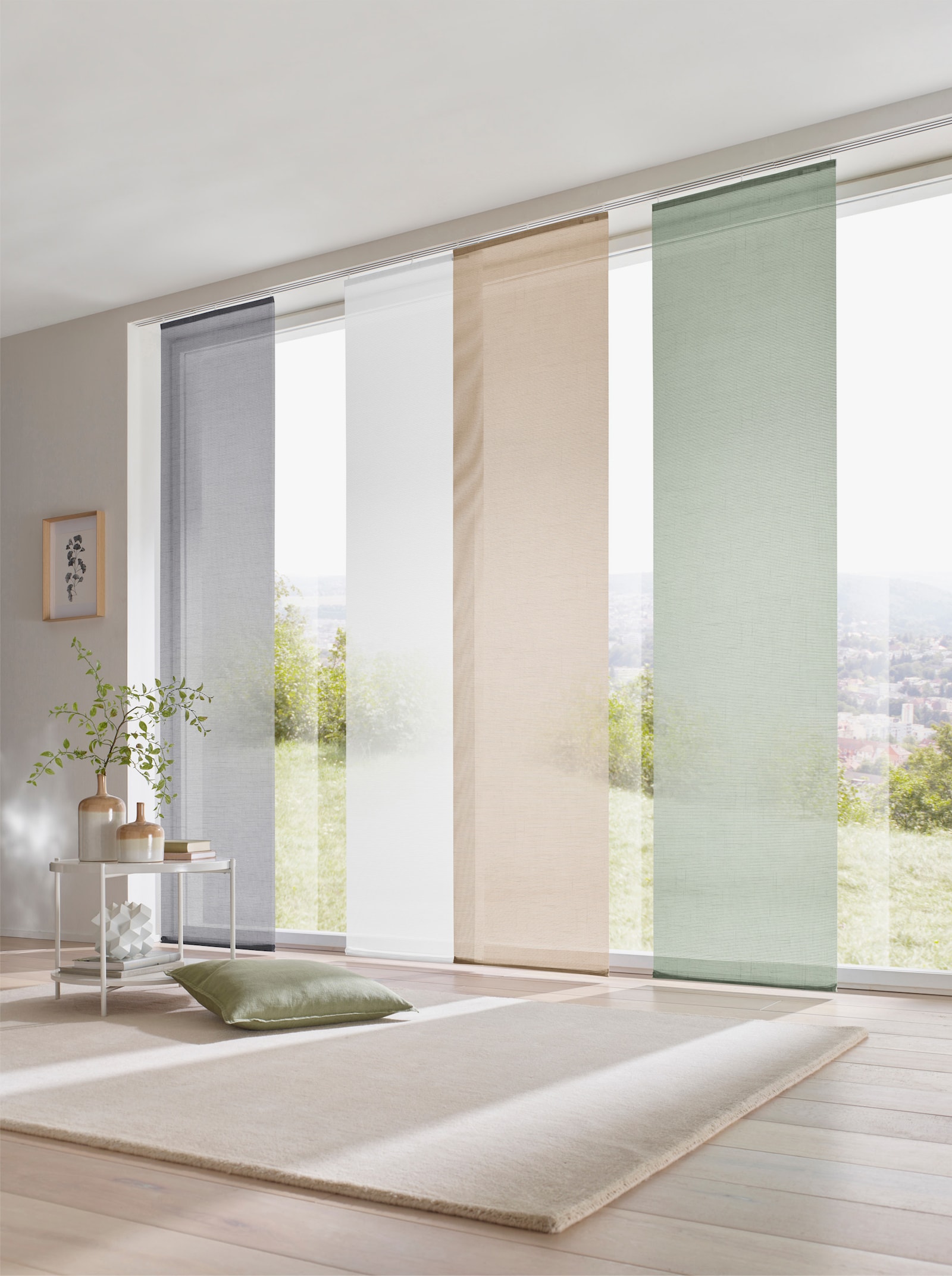 heine home Schiebevorhang in Bambus-Optik - grau