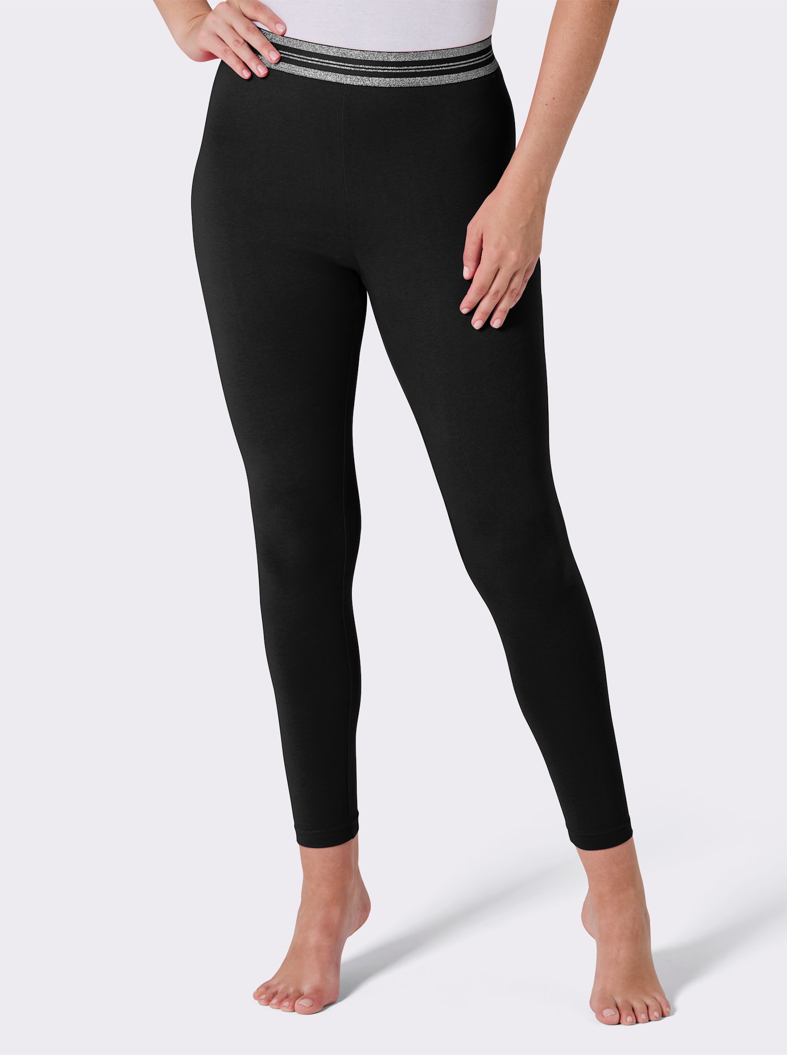 feel good Jogginghose mit Glanzgarn - schwarz