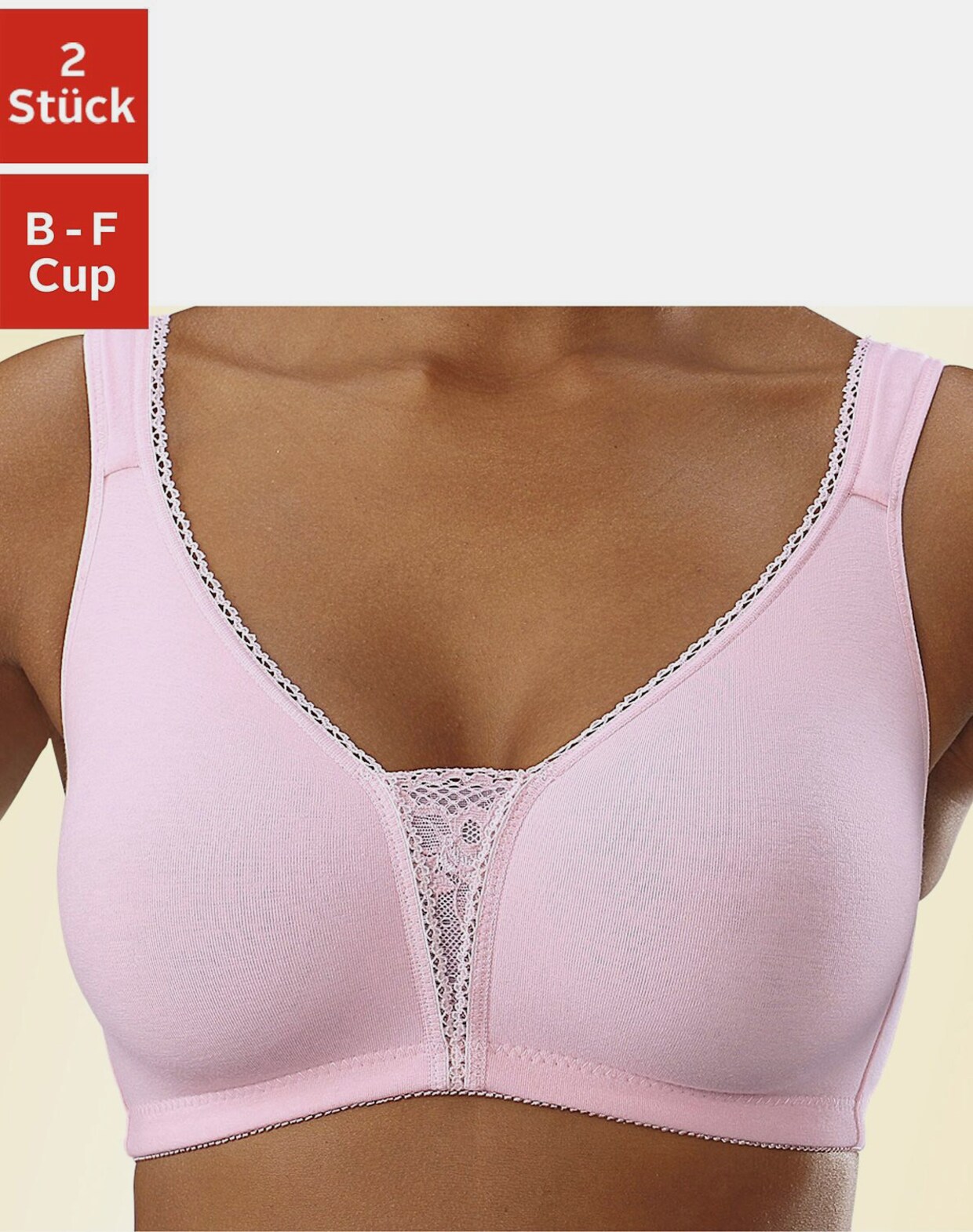 petite fleur Bügelloser BH - rosa+weiss
