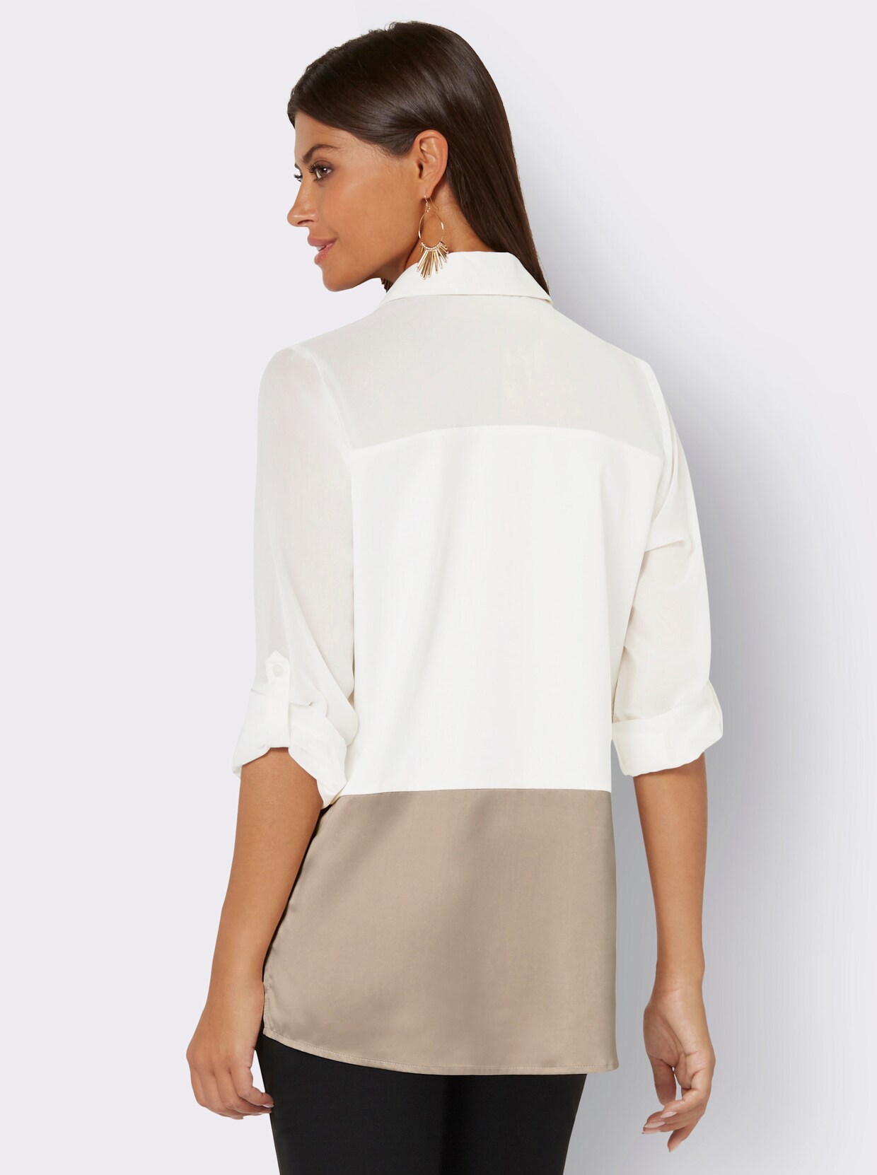 Georgetteblouse - ecru/beige