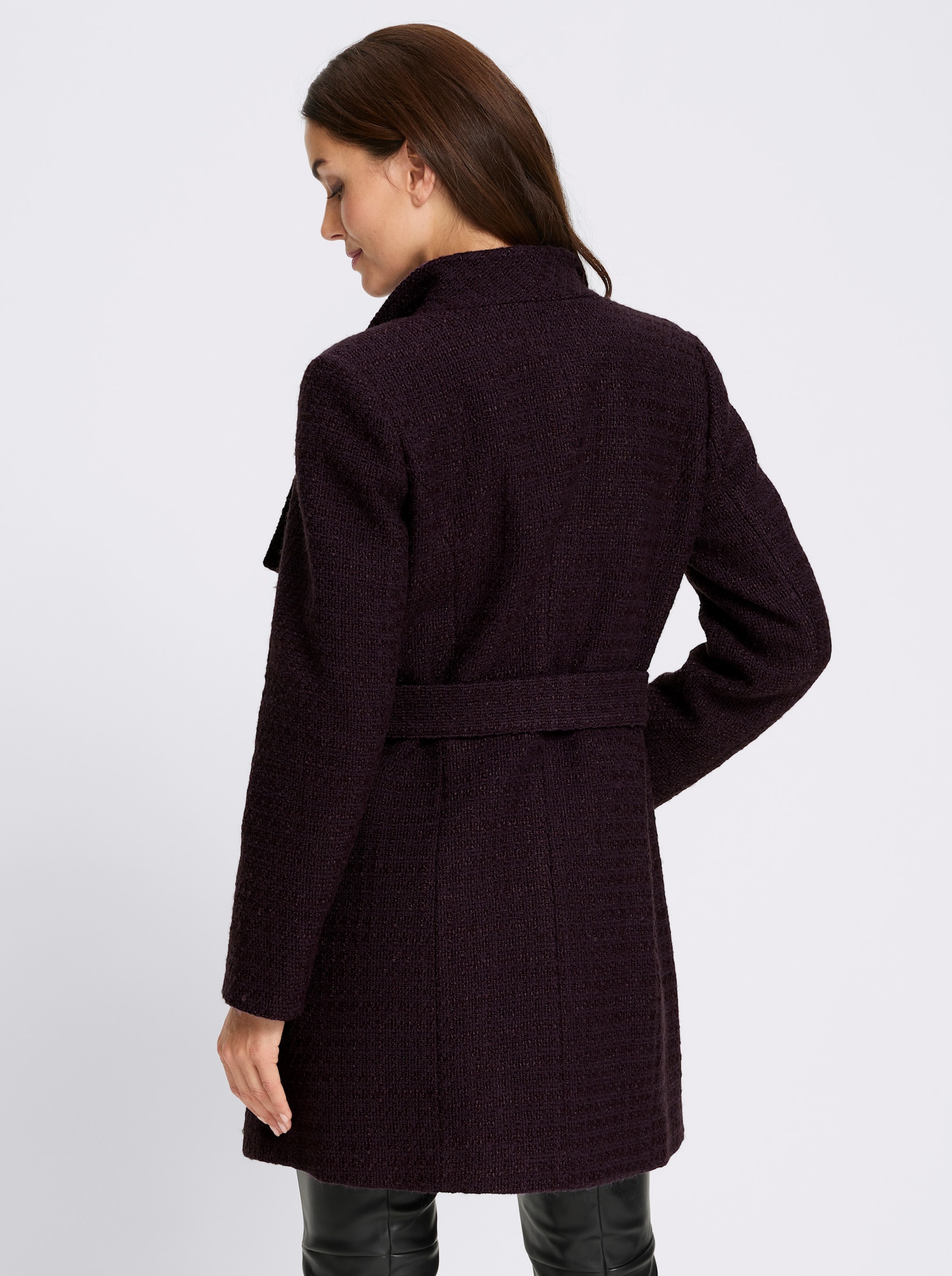 heine Boucléjacke mit wärmender Wolle - aubergine