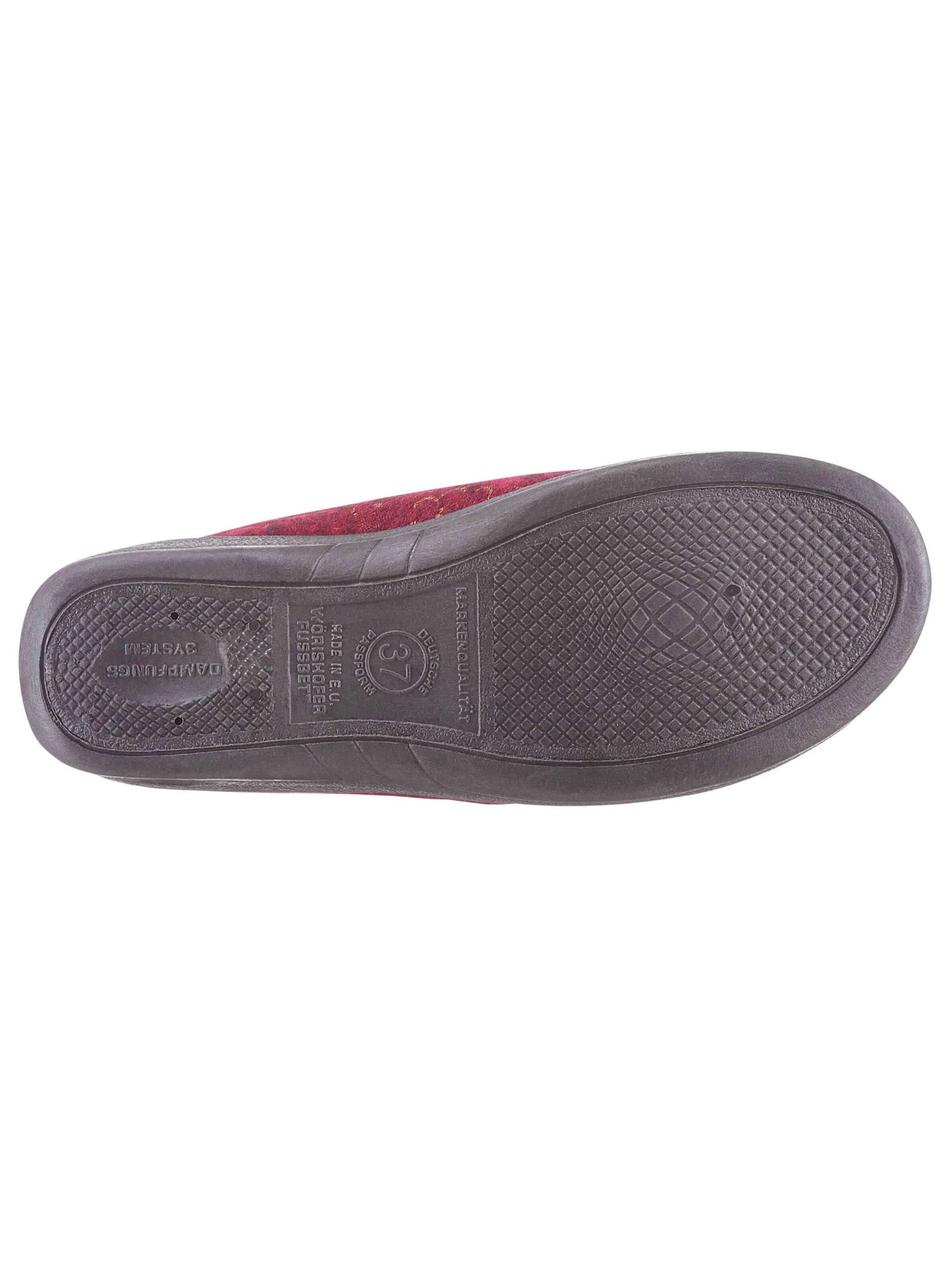 Landgraf Hausschuh - bordeaux-gemustert