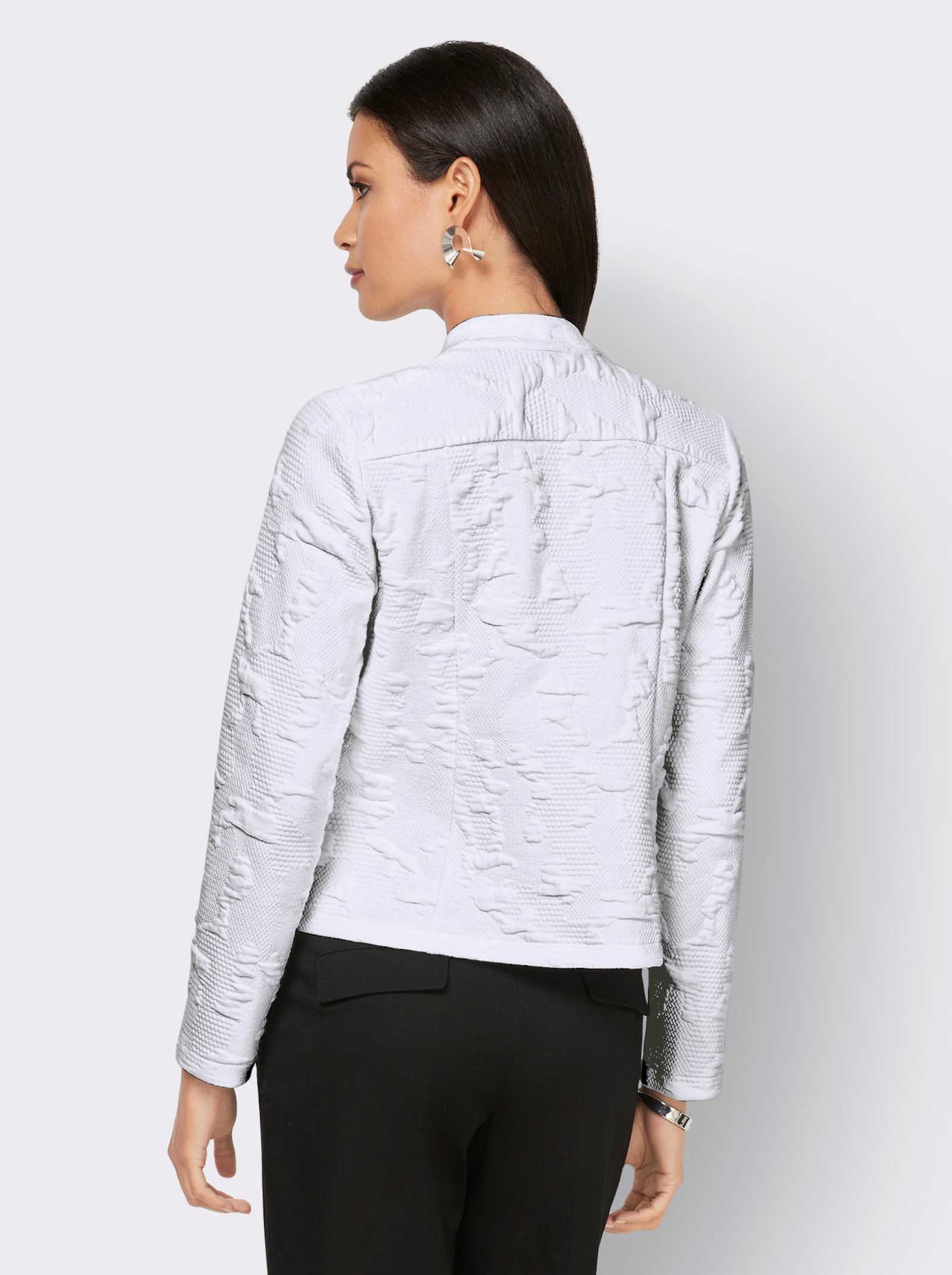 Blazer en structure jacquard - blanc
