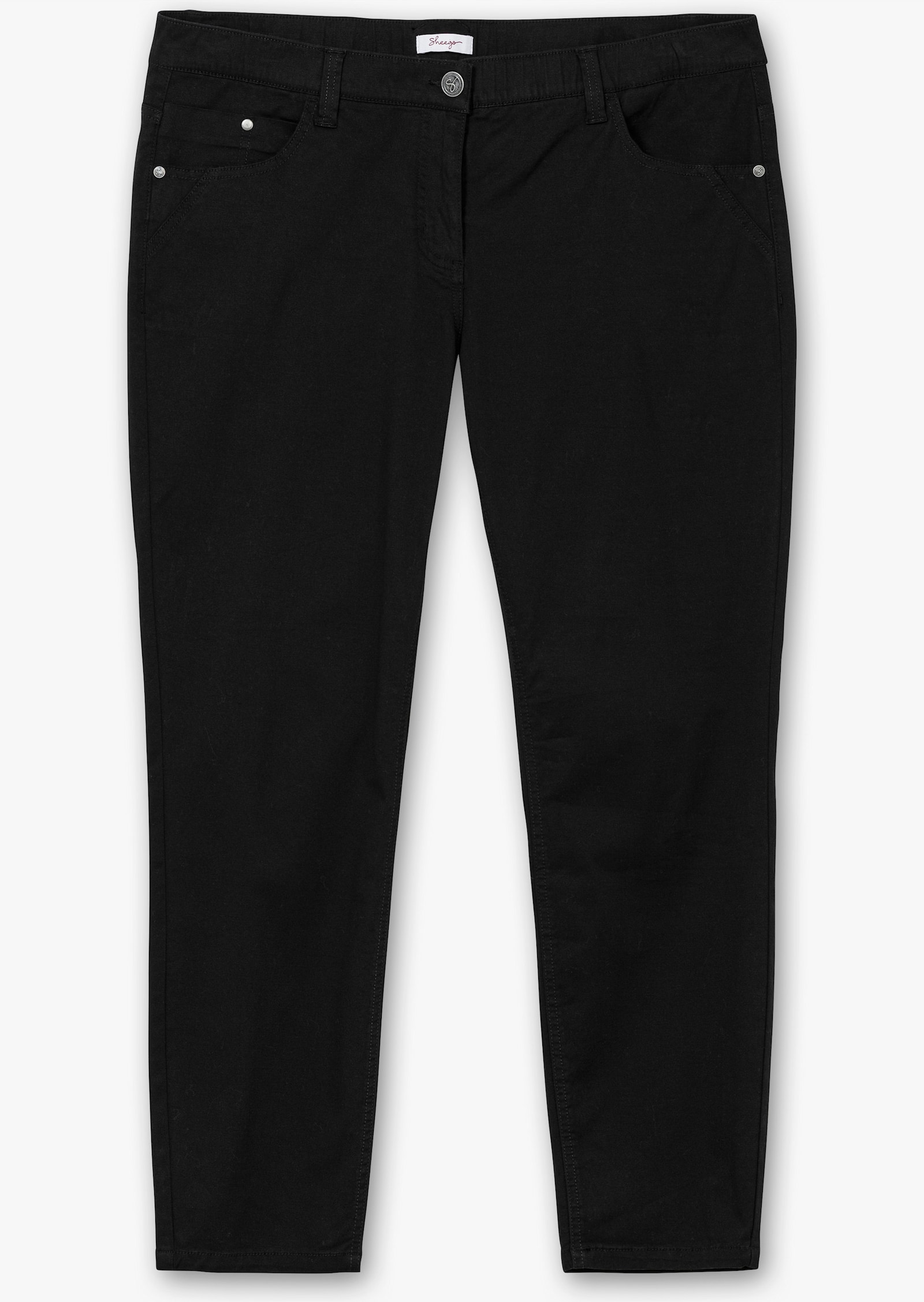 sheego Pantalon extensible avec ceinture élastique - noir