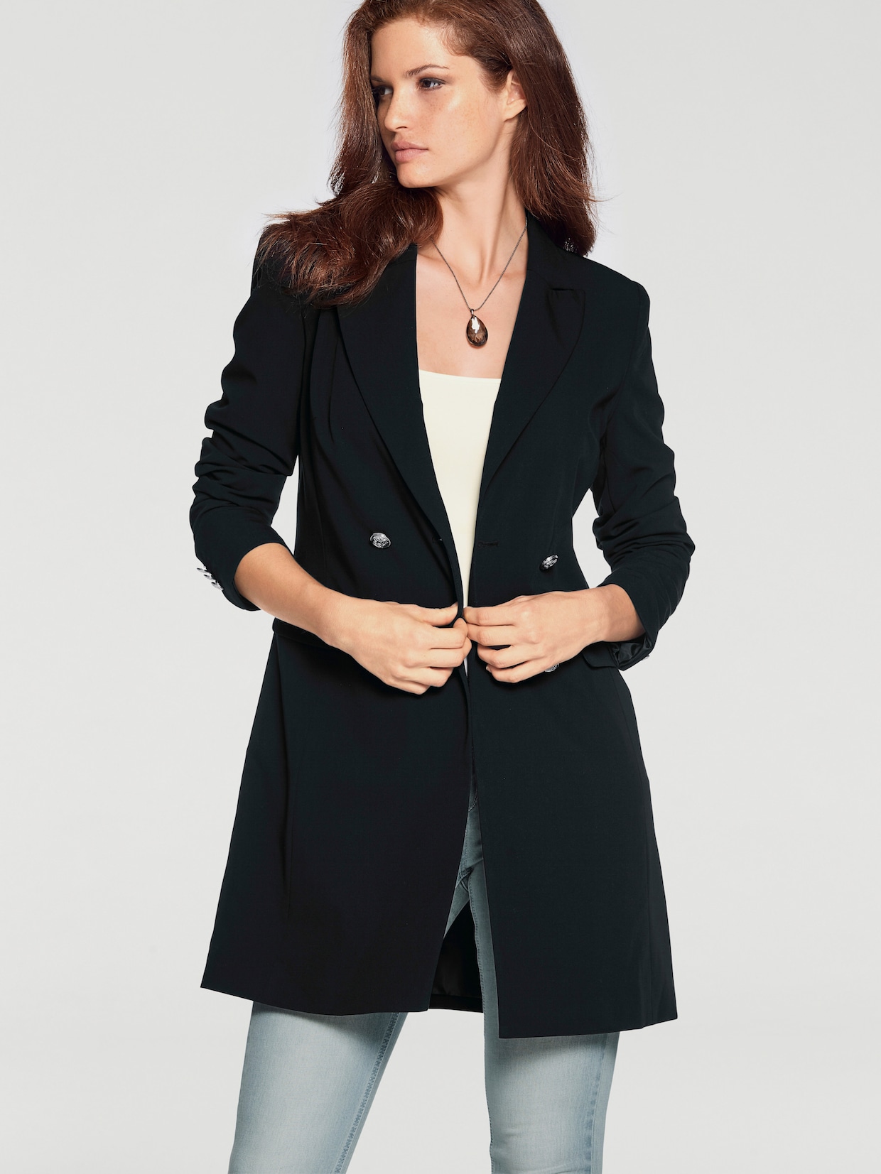 heine Lange blazer - zwart