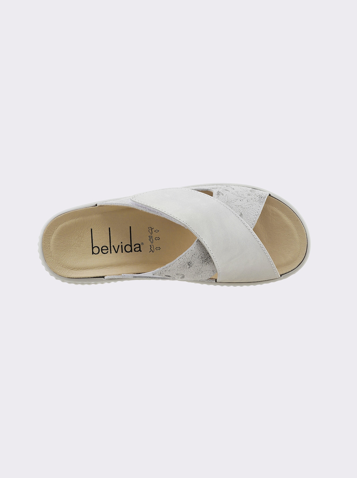 Belvida slippers - wit gedessineerd
