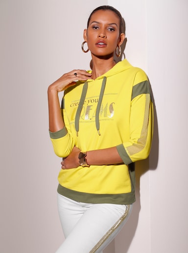 Sweatshirt - limone-goldfarben-bedruckt