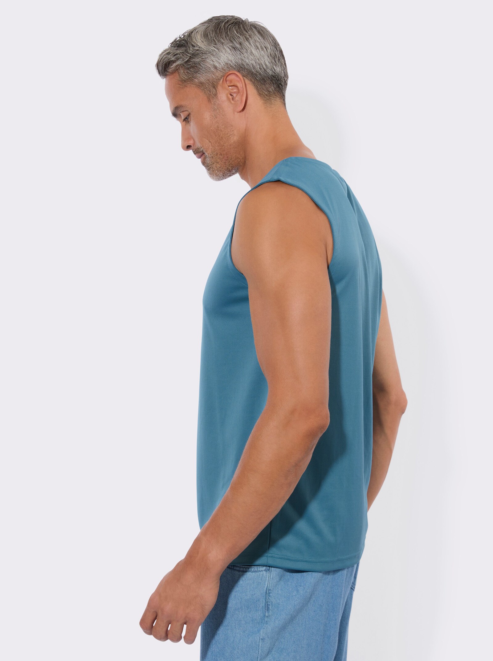 Achselshirt mit platziertem Schriftzug - topas