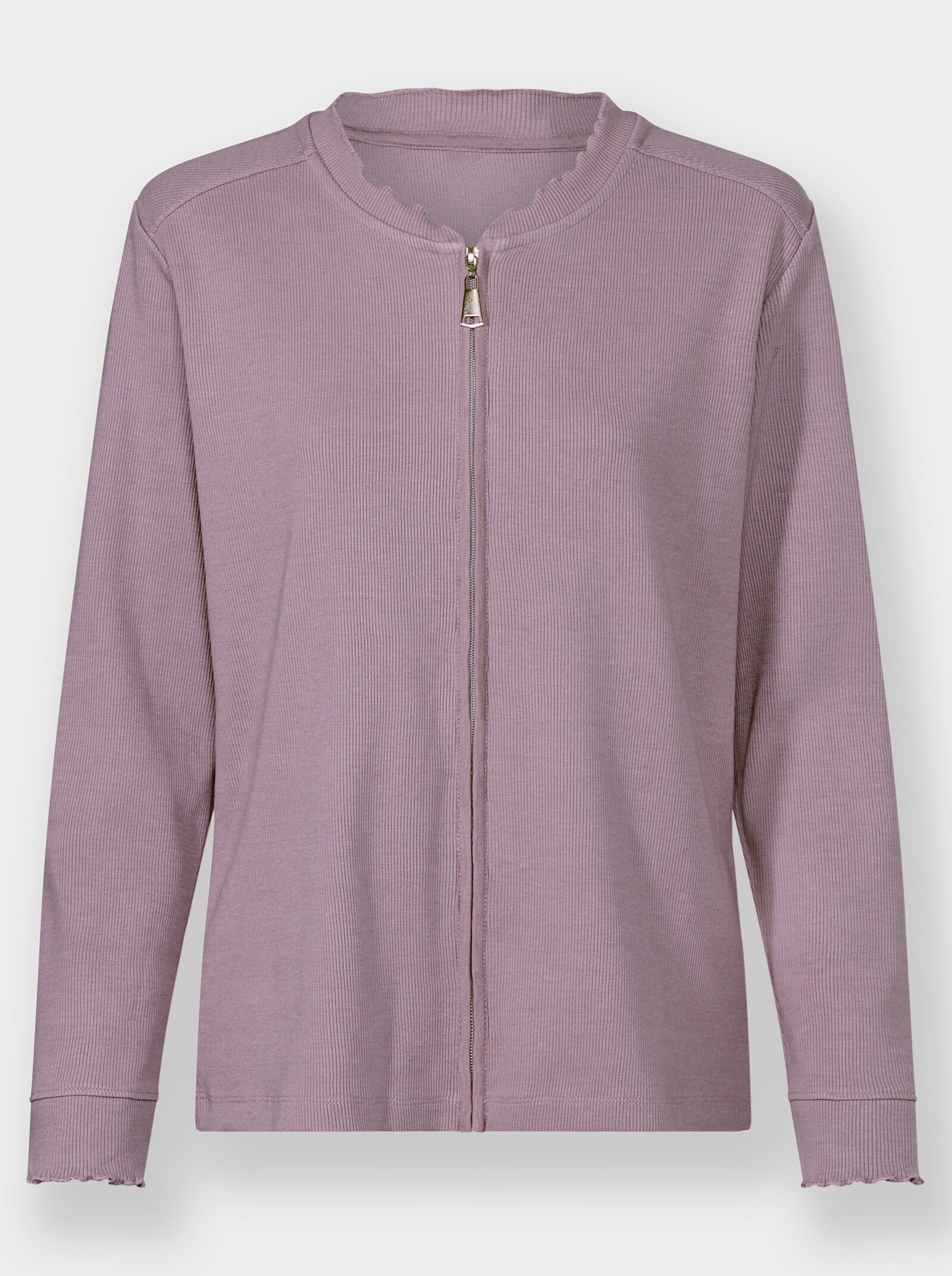 Shirtjacke mit Reißverschluss - mauve