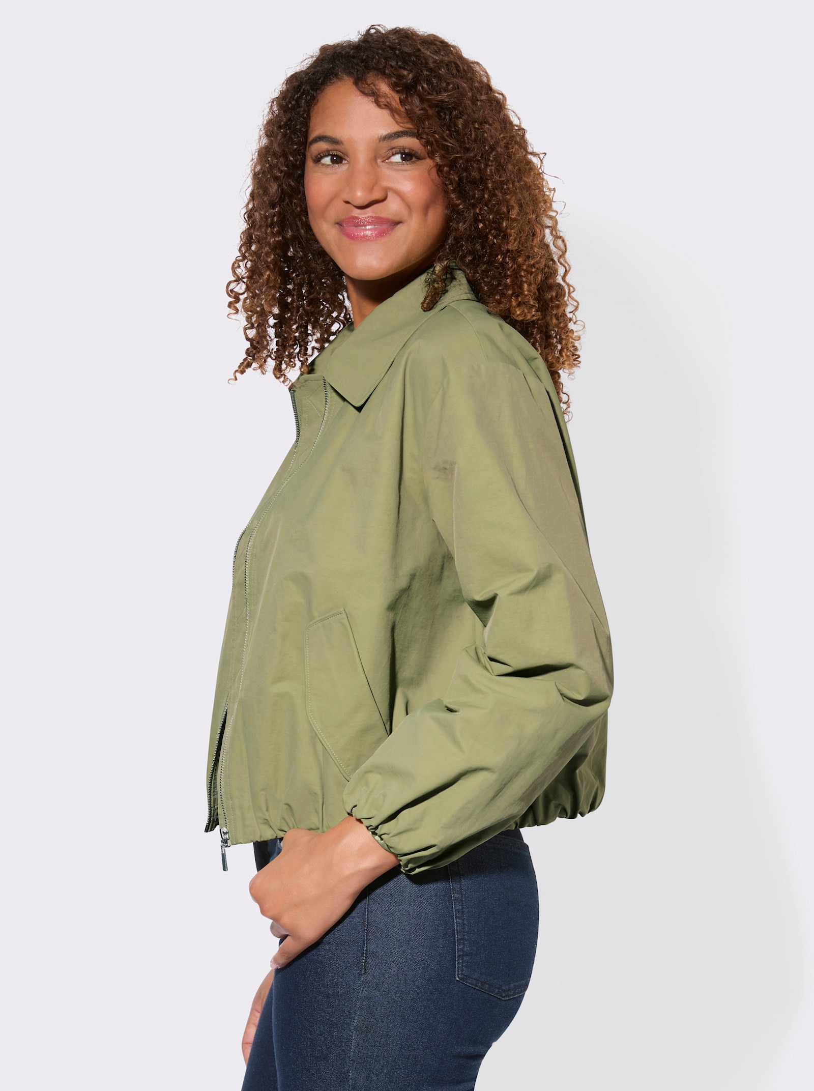 Blouson-Jacke in verkürzter Form - schilf