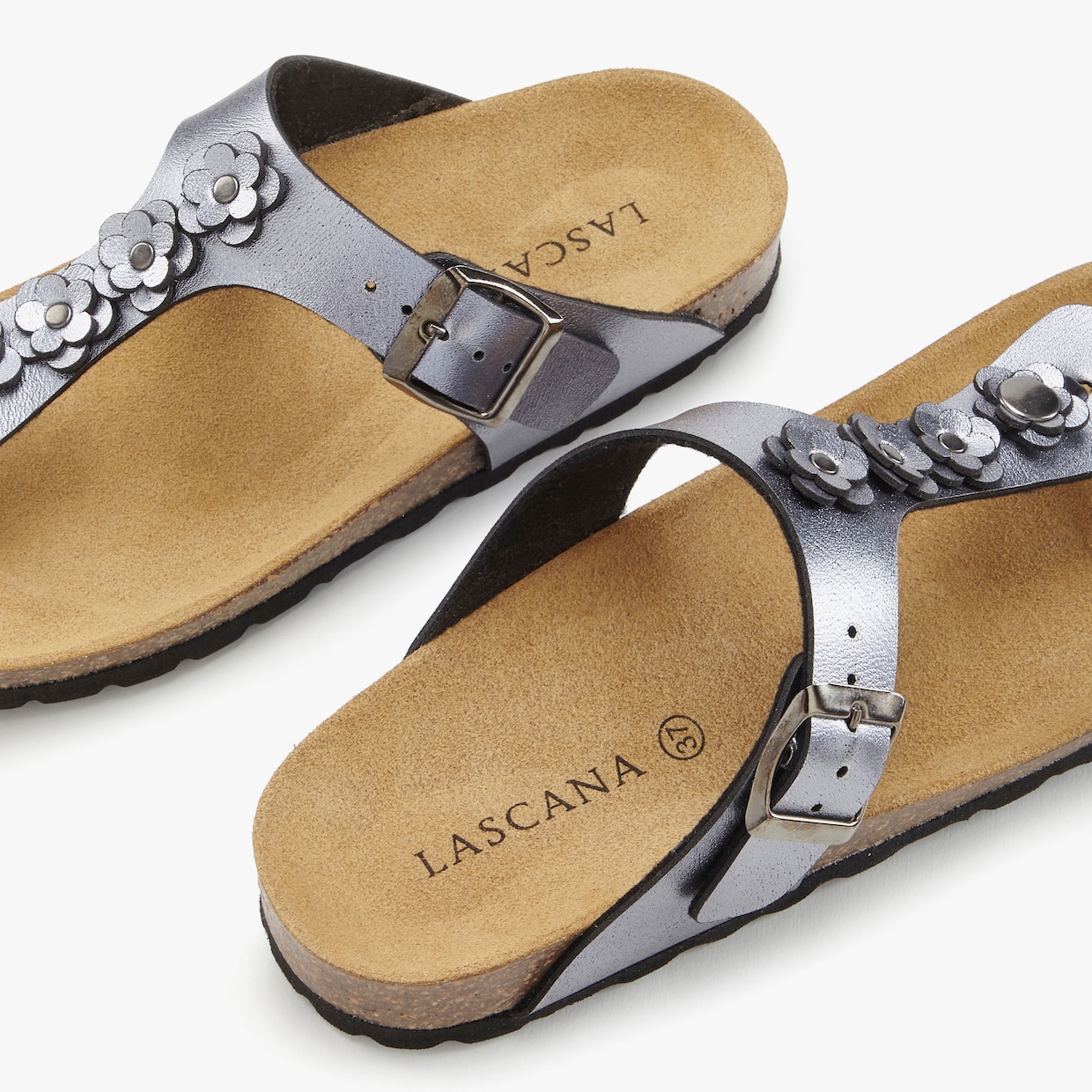 LASCANA Teenslipper - antraciet