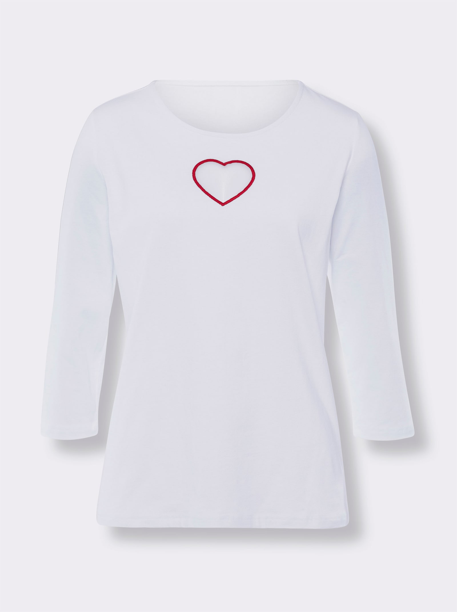 heine 3/4-Arm-Shirt mit Herz-Details - weiss