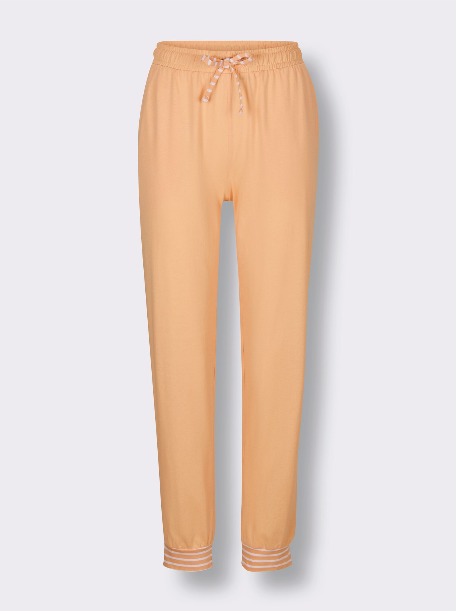 wäschepur Schlafanzughose mit Ringelbündchen - apricot