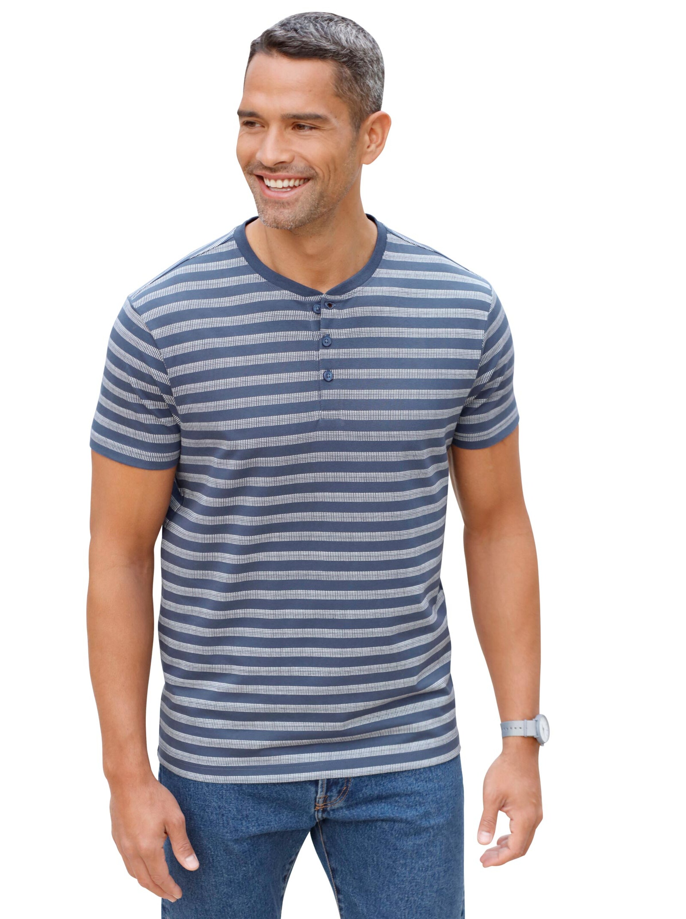 Shirt - blau-weiß-geringelt