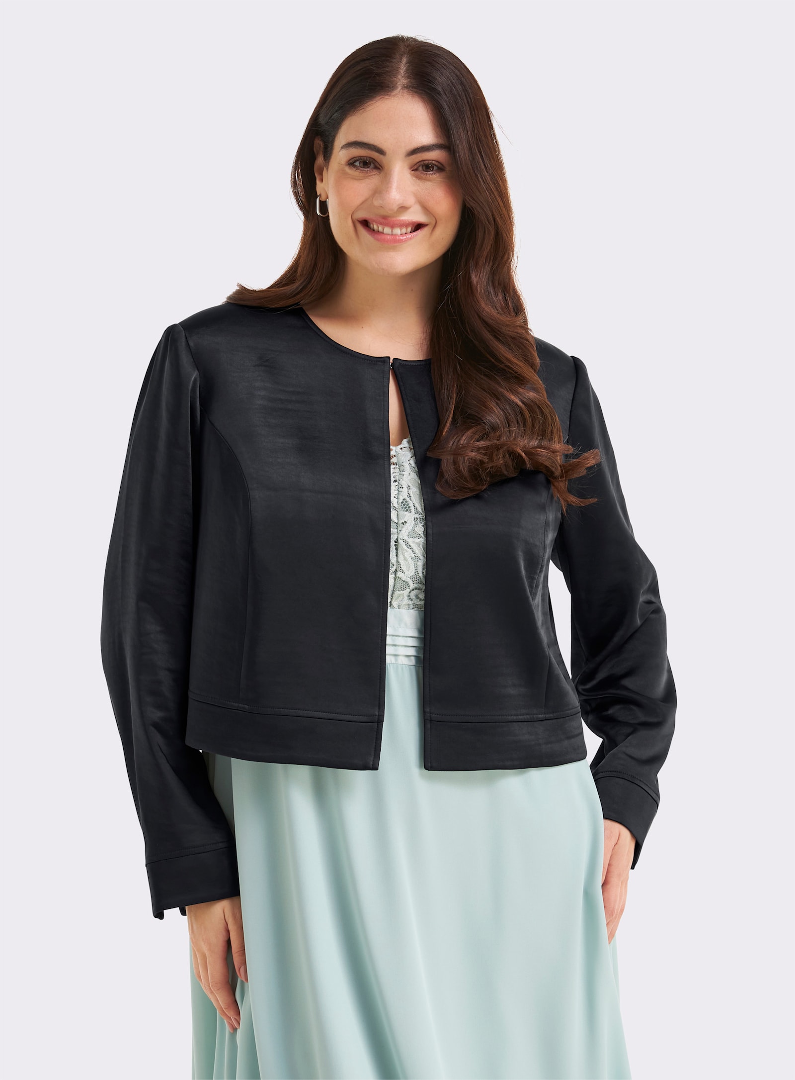 sheego Bolerojacke im Blazer-Schnitt - tiefblau