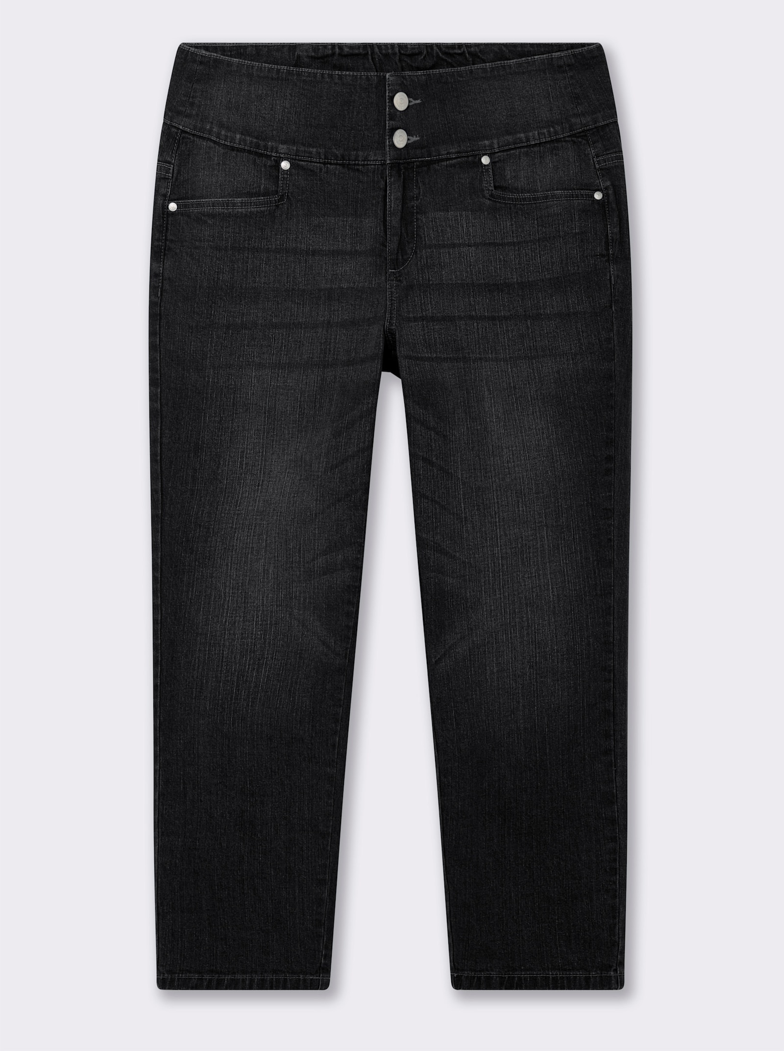 sheego High-waist-Jeans mit schmalem Bein - black denim