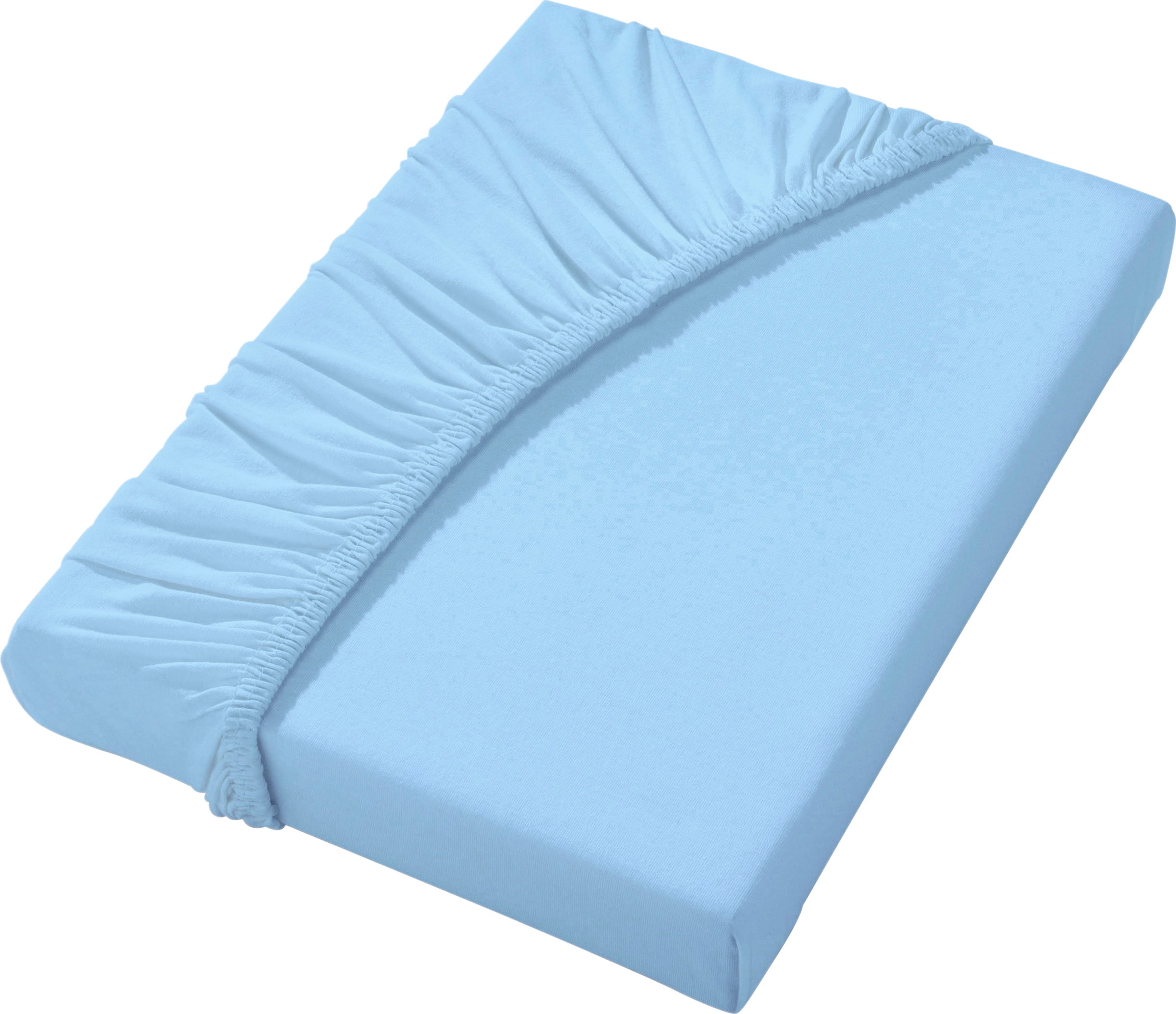 Tisch Bett günstig Kaufen-Spannbetttuch in hellblau von wäschepur. Spannbetttuch in hellblau von wäschepur <![CDATA[Spannbetttuch in Single-Jersey aus dauerelastischer Wirkware. Rundum-Gummizug. Geeignet für eine Matratzenhöhe von bis zu 28 cm. Um die günstige 2-Stü
