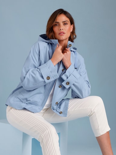 CREATION L PREMIUM Kurzjacke mit Taillen-Tunnelzug - hellblau
