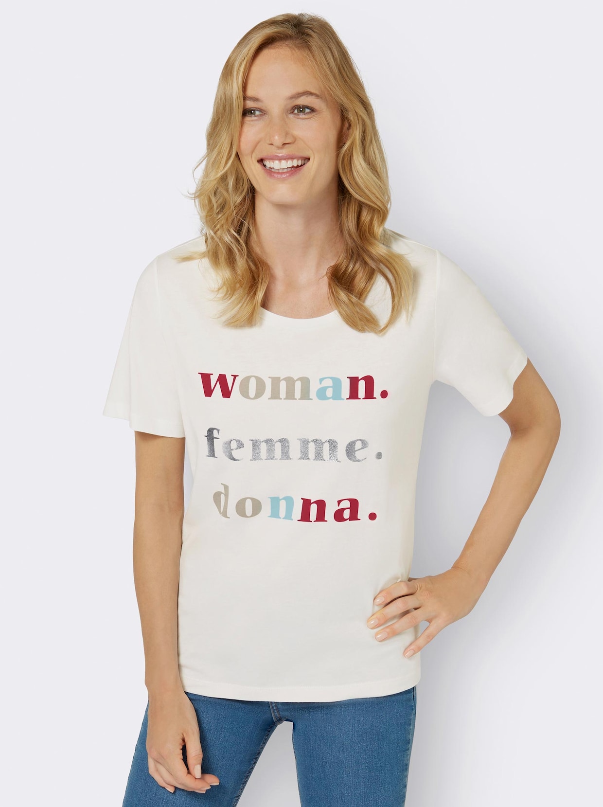 T-Shirt - ecru-bedruckt