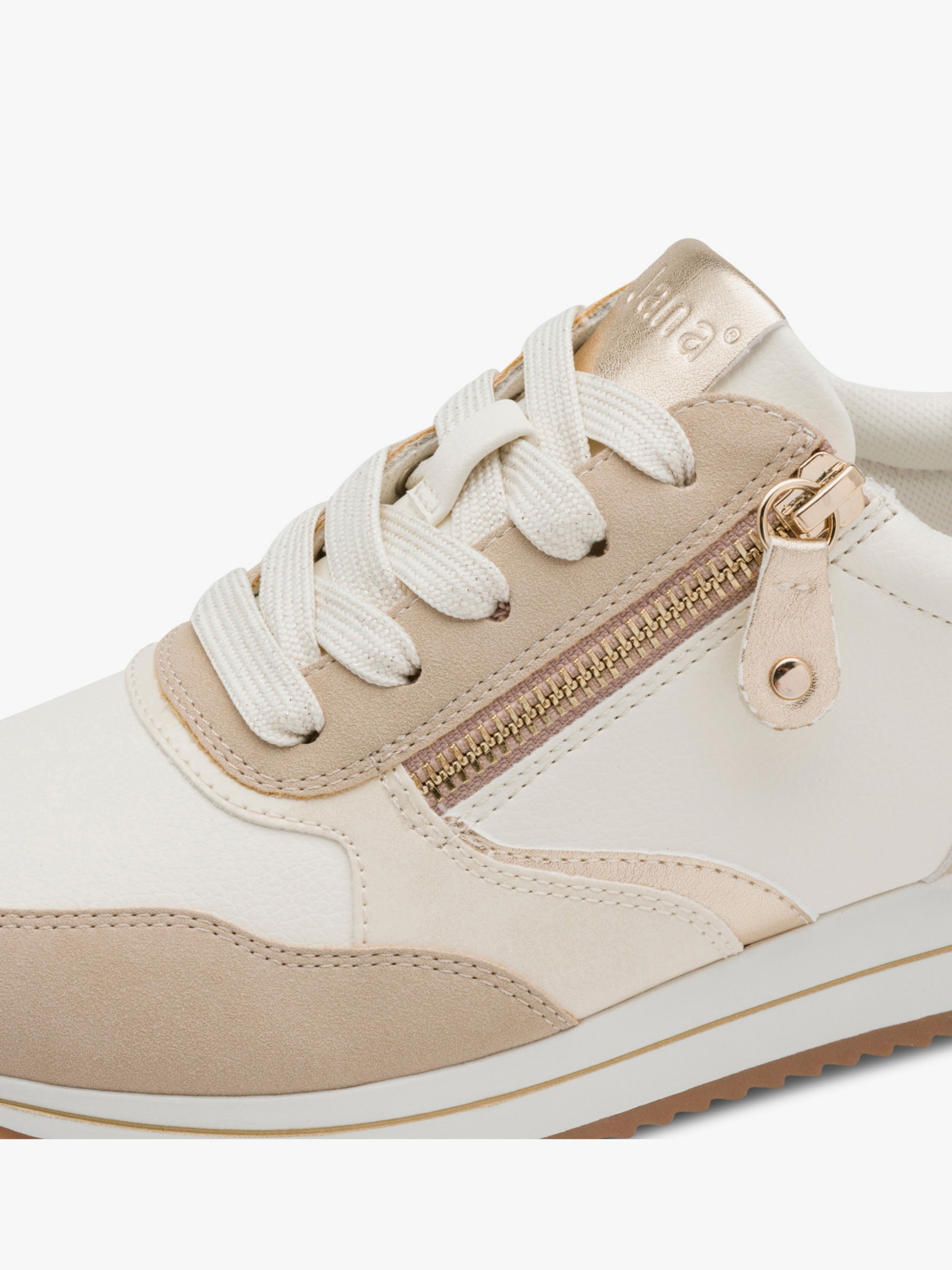 Jana Sneaker mit Leo-Details - beige