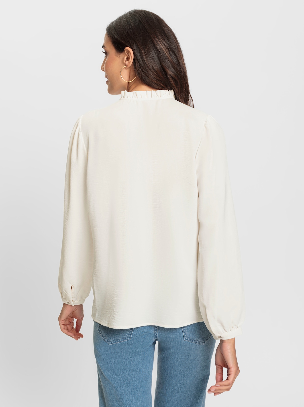 Langarm-Bluse - ecru