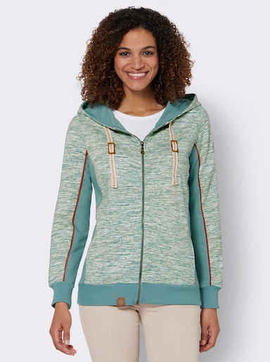 Shirtjacke - jade-weiss-meliert