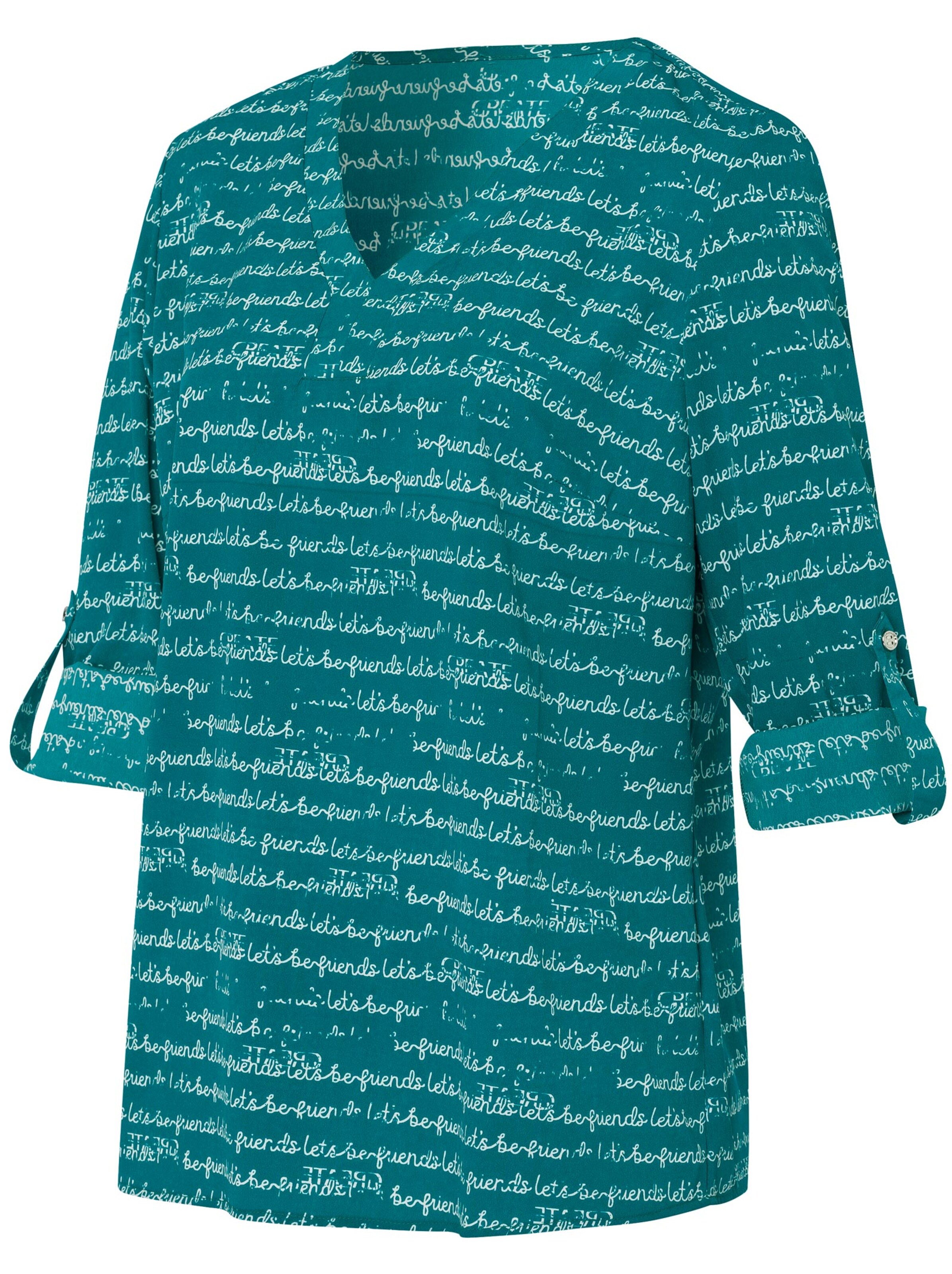 Bluse - seegrün-bedruckt
