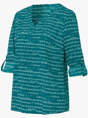 Bluse - seegrün-bedruckt