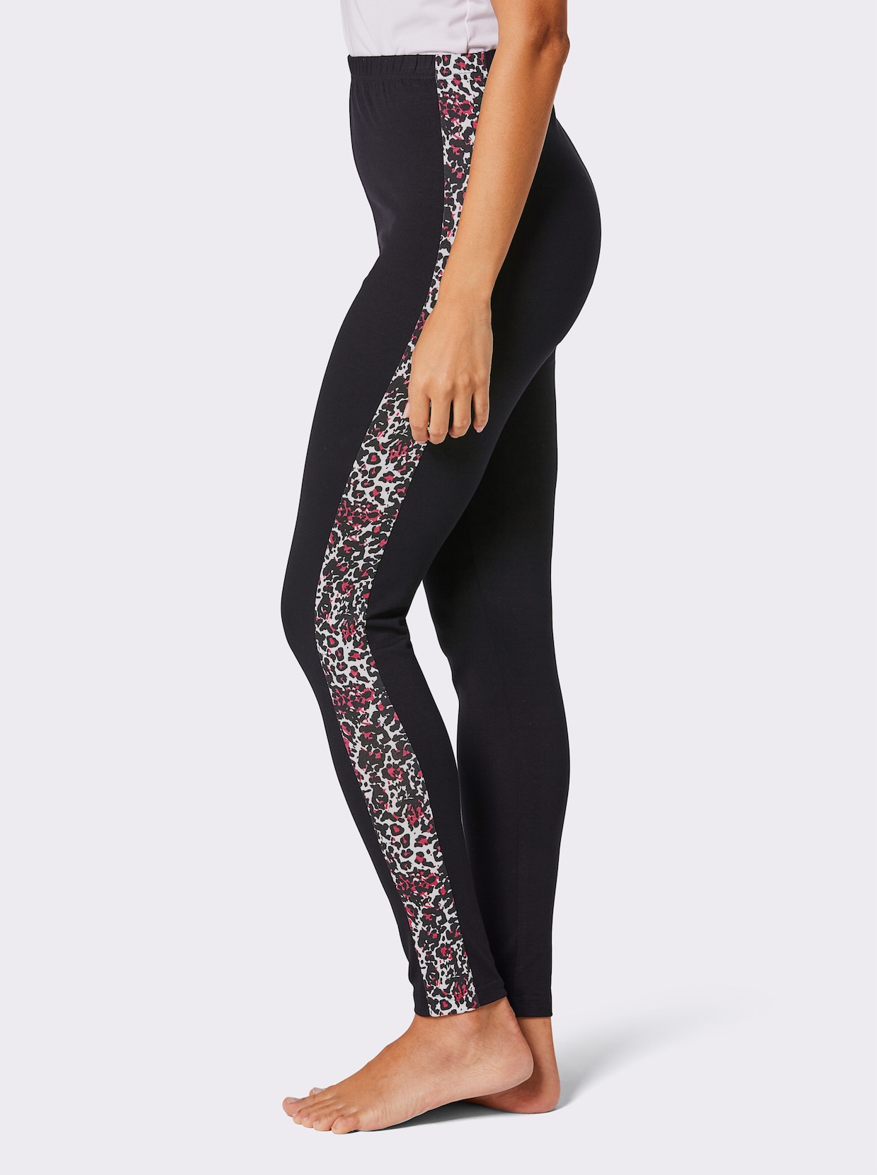 feel good Legging - magenta/zwart bedrukt