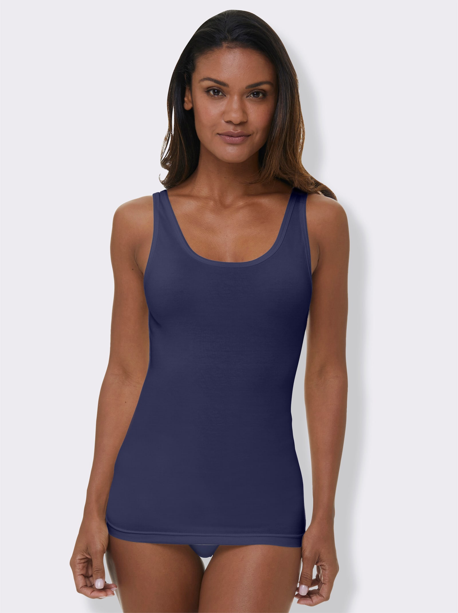 wäschepur Achseltop mit breiten Trägern - bleu + marine + bordeaux