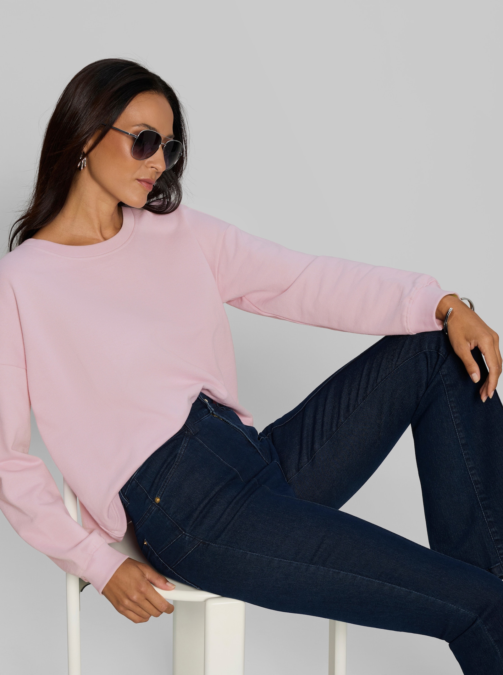 heine Sweater mit Schriftzug hinten - rosé