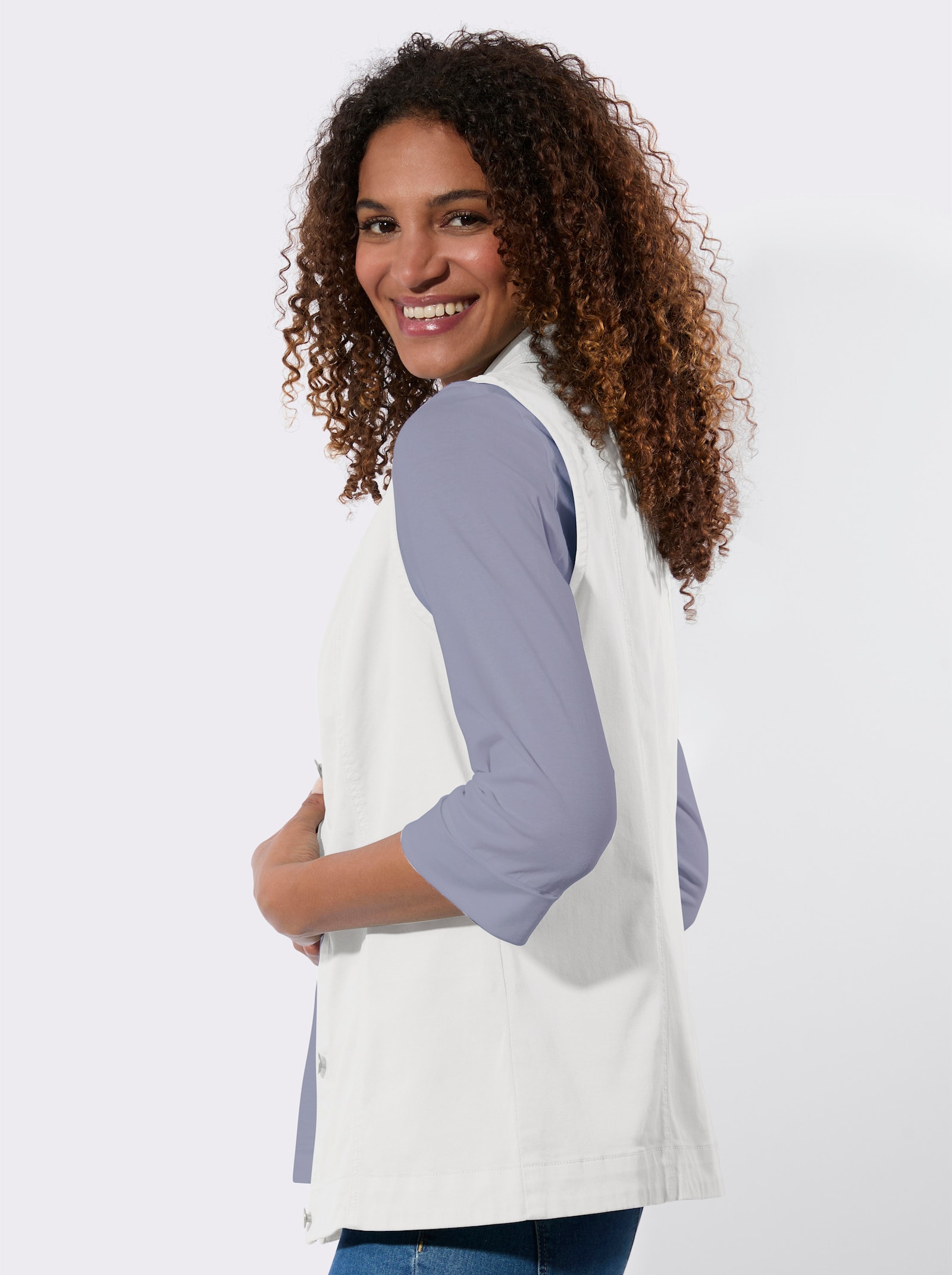 Weste in Jeans-Optik - weiss