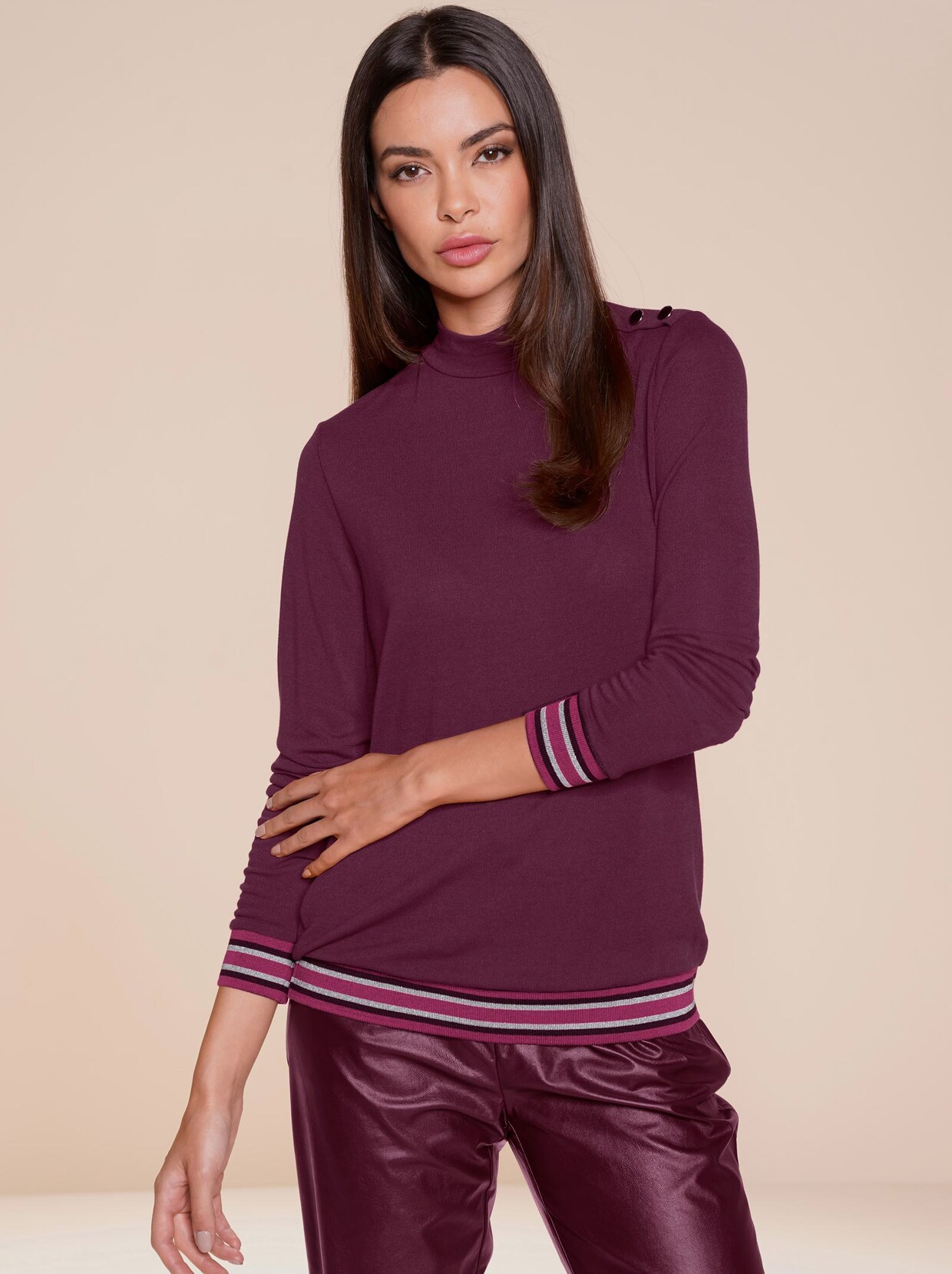 Rick Cardona Shirt - burgund-himbeere-bedruckt