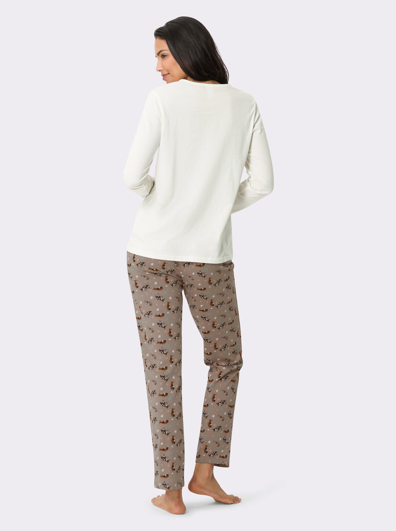 Pyjama met hondenmotieven - ecru/sesam