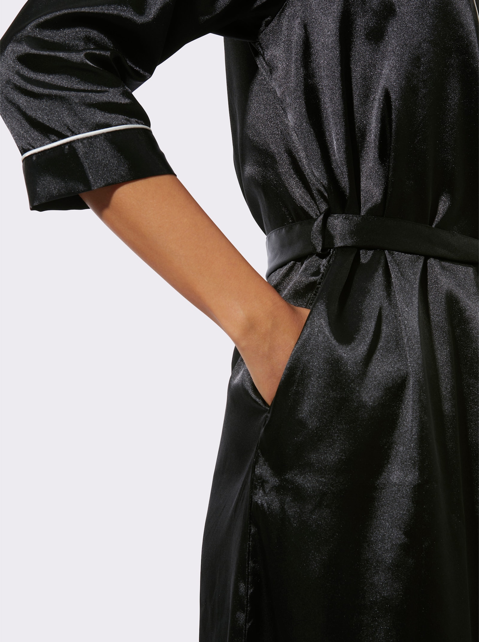 wäschepur Robe de chambre - noir-écru