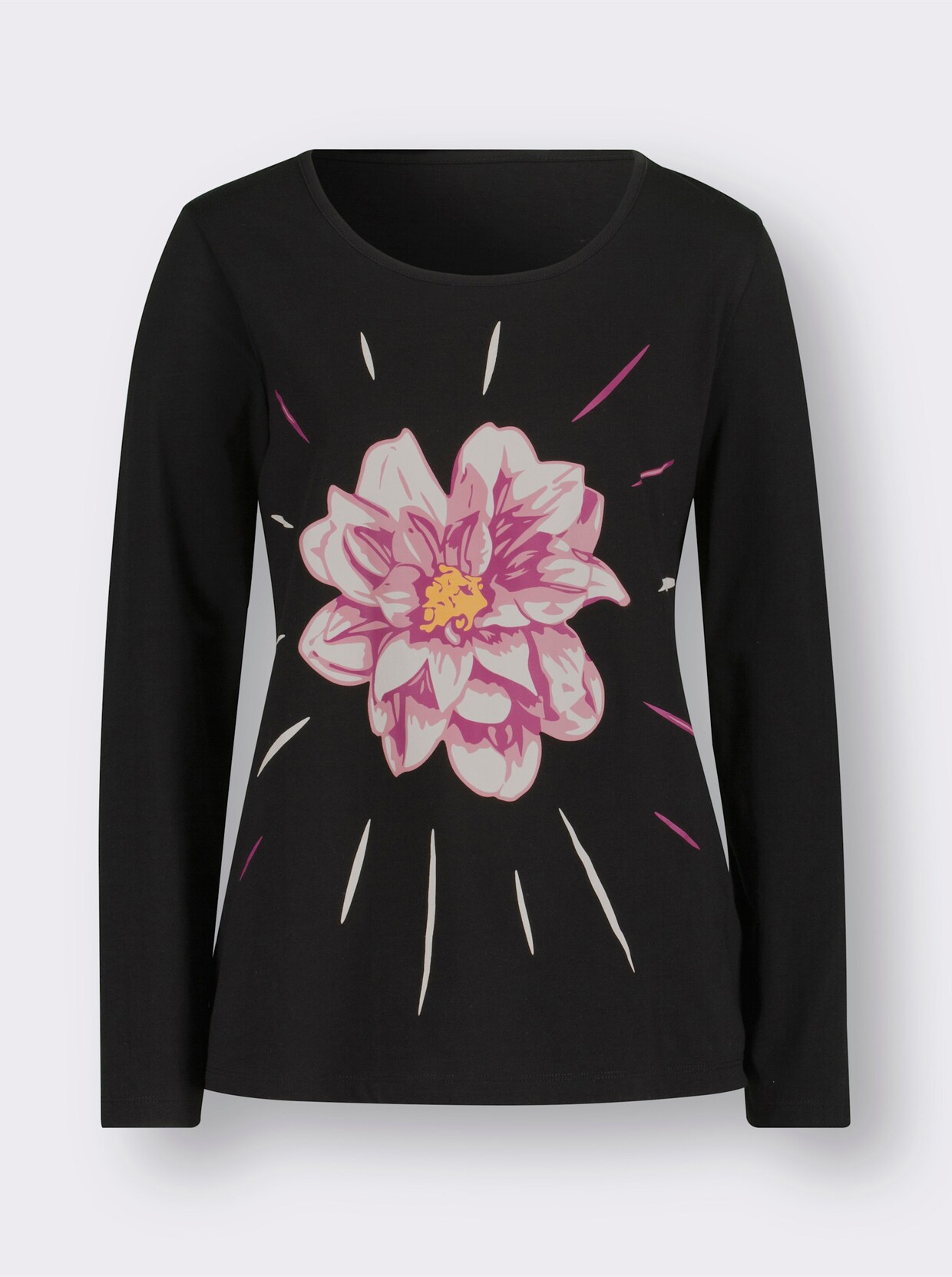 Shirt met ronde hals - zwart