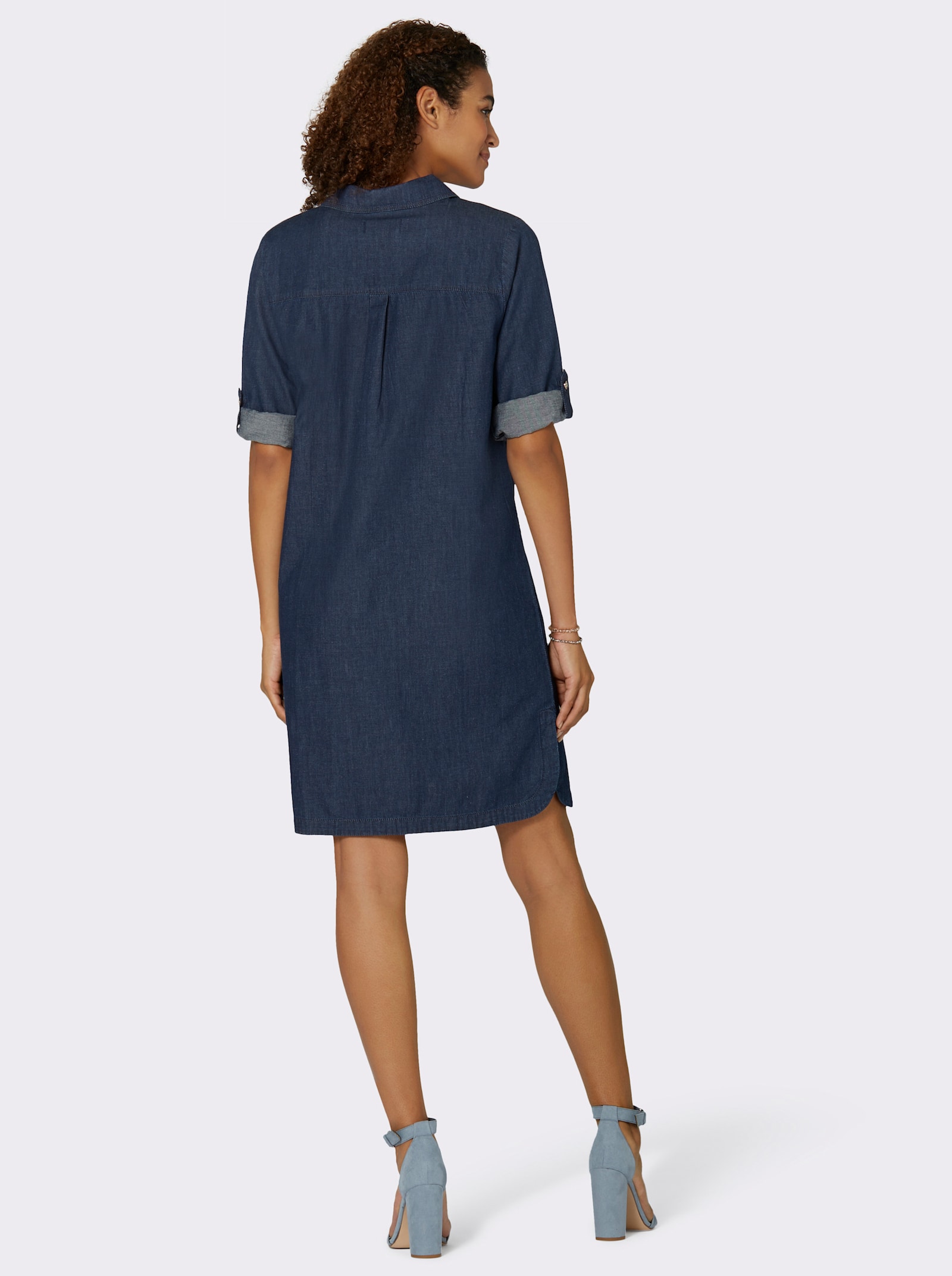 Jeansjurk in comfortmodel - blue-stonewashed