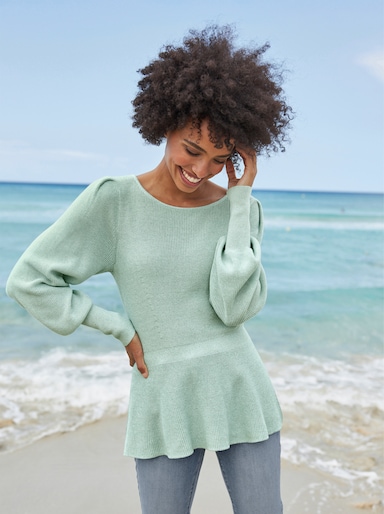 heine Pullover - kalkmint-ecru-meliert