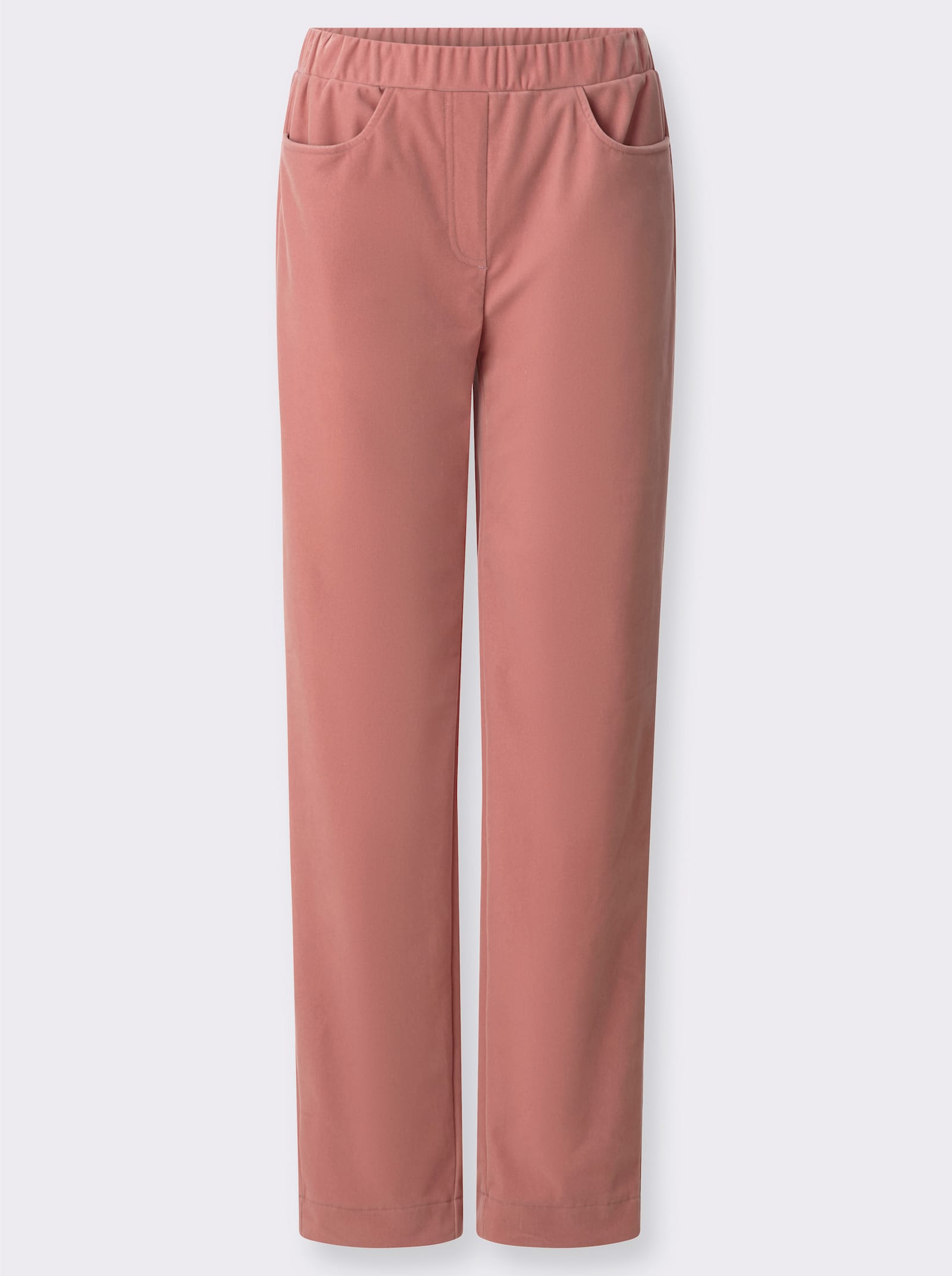 Samthose mit Rundum-Dehnbund - rosenholz