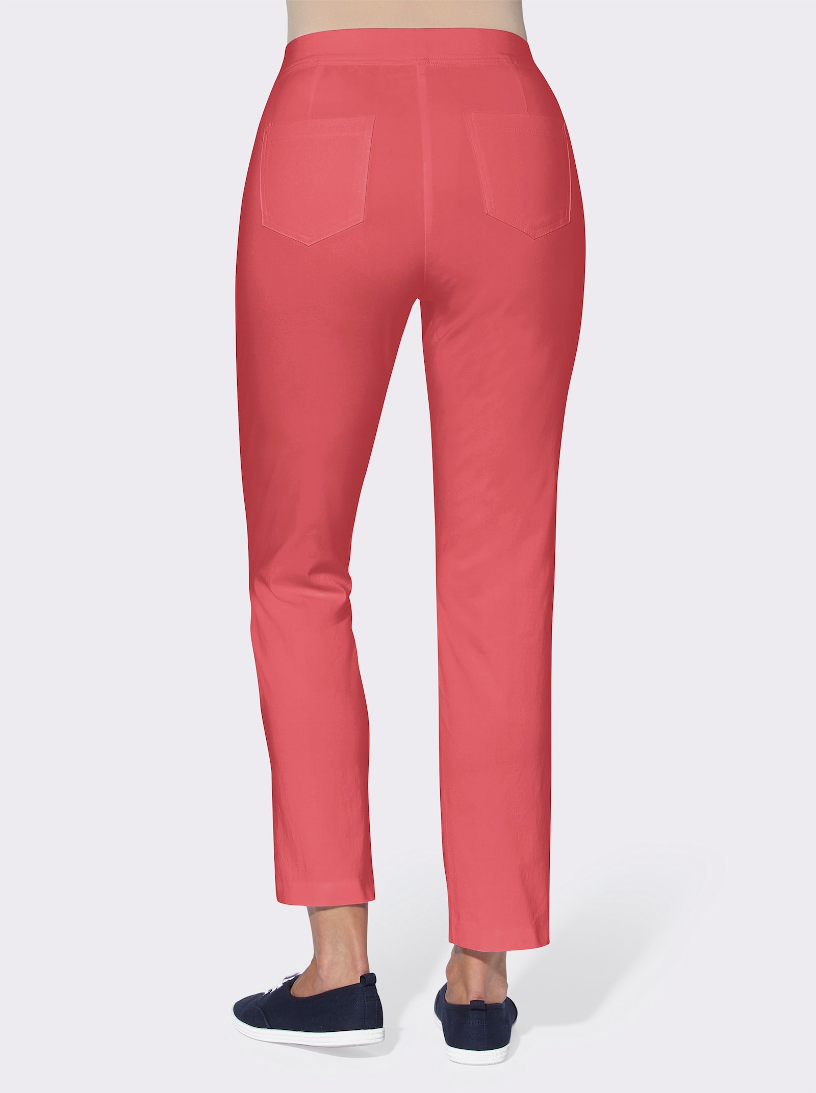 Broek van strijkvrije bengaline - grapefruit