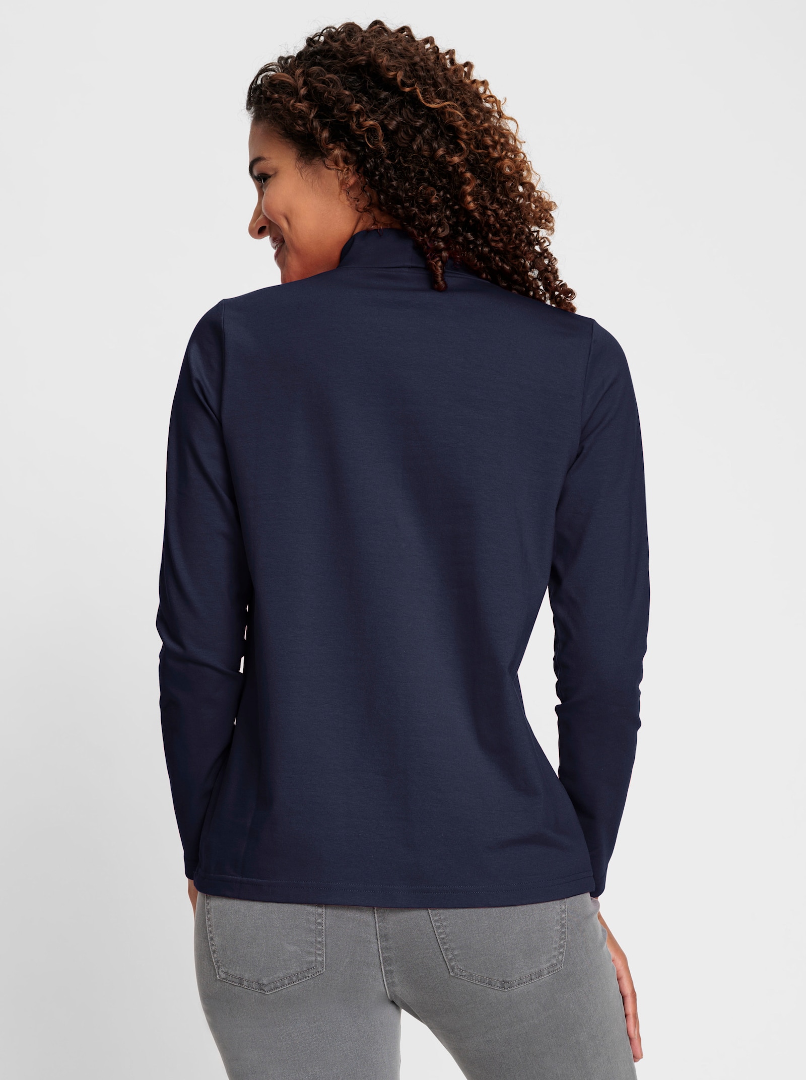 Rollkragenshirt mit zertifizierter Baumwolle - marine