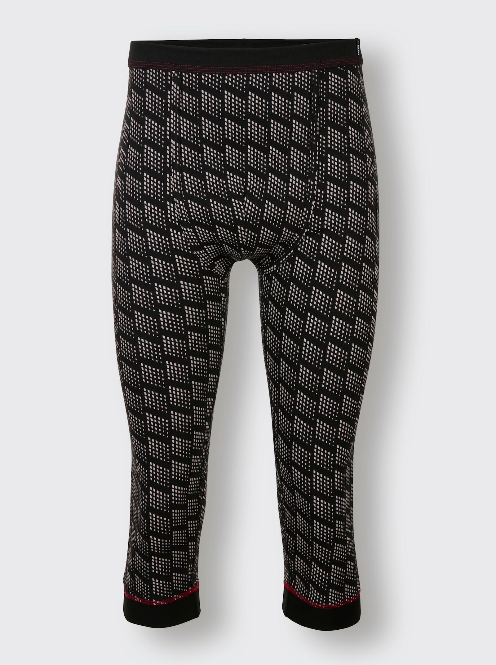 wäschepur men Hose 3/4-lang - schwarz-bedruckt