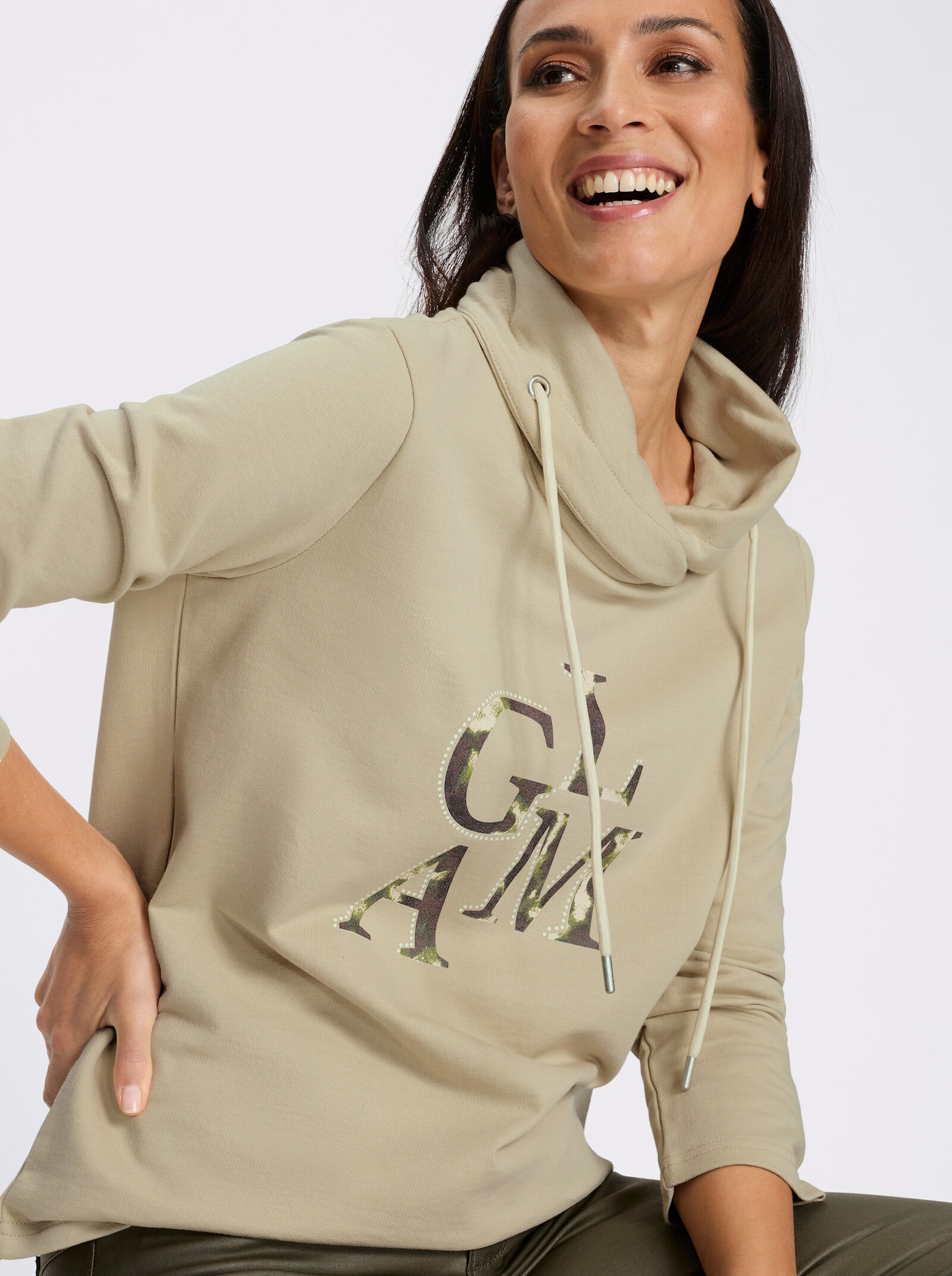 heine Sweatshirt met opschrift - zand