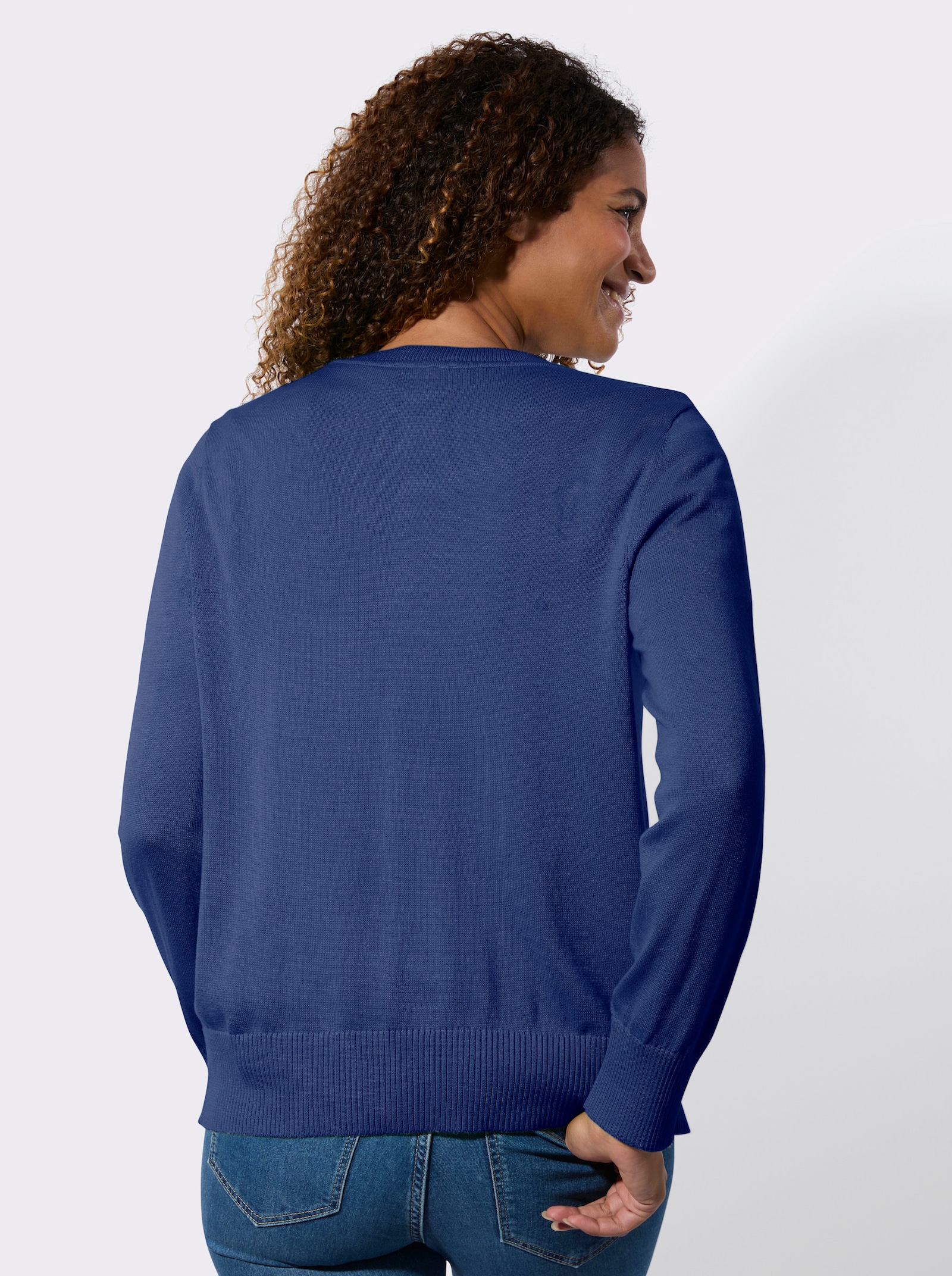 Cardigan met ribboorden - koningsblauw