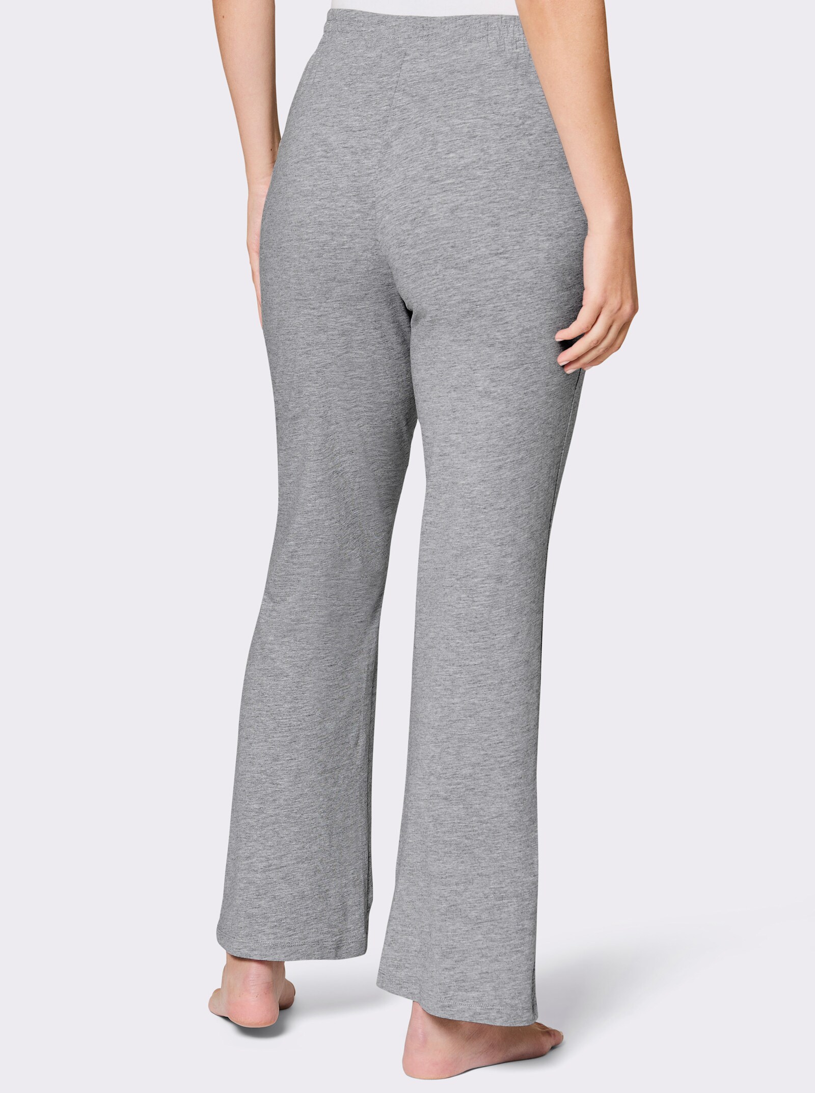 feel good Dehnbund-Hose aus leichtem Jersey - grau-meliert