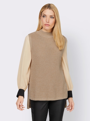 heine Pullunder mit hohen Seitenschlitzen - beige-meliert
