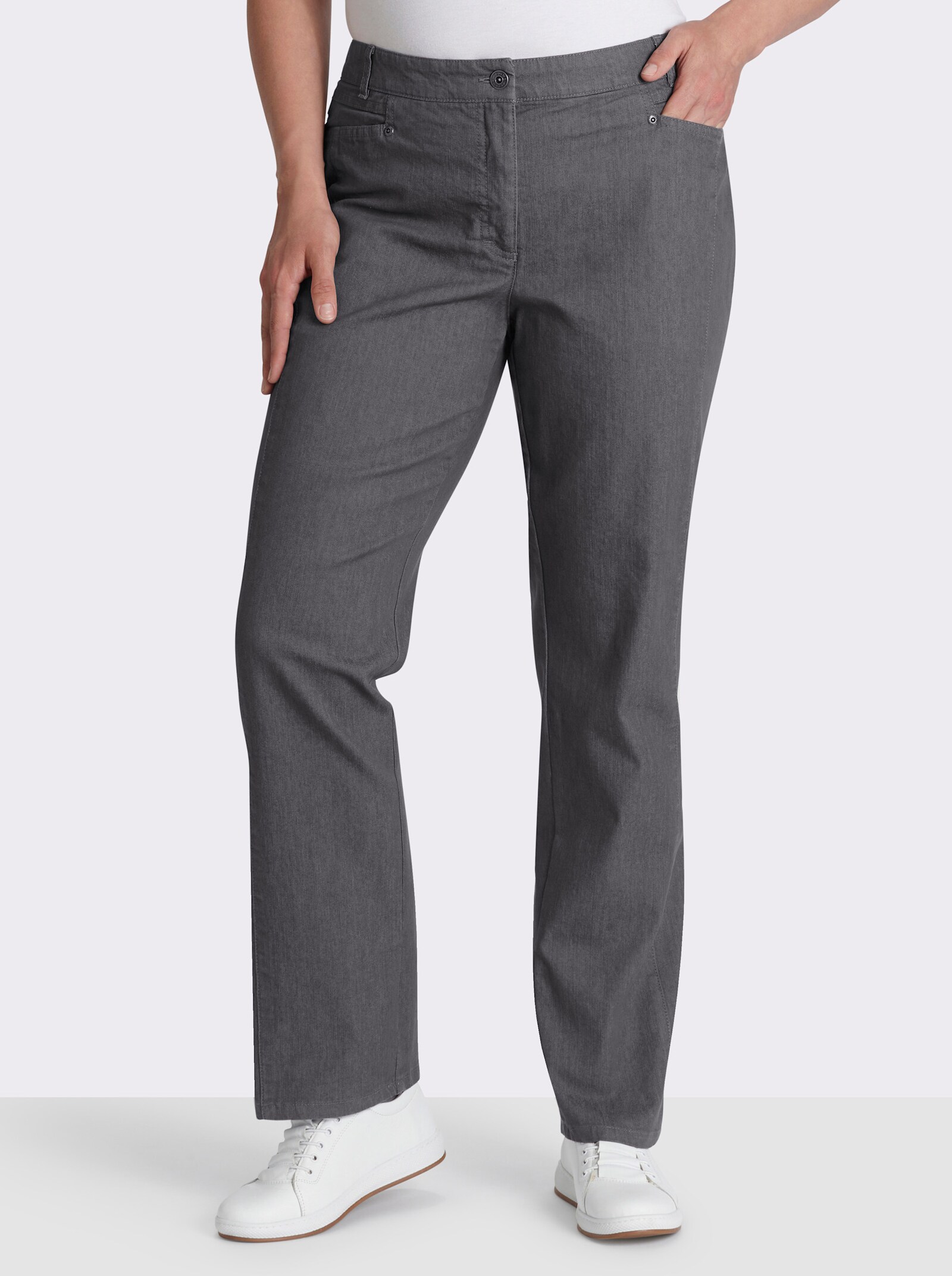 Cosma Gerade Jeans mit Bauch-weg-Effekt - grau