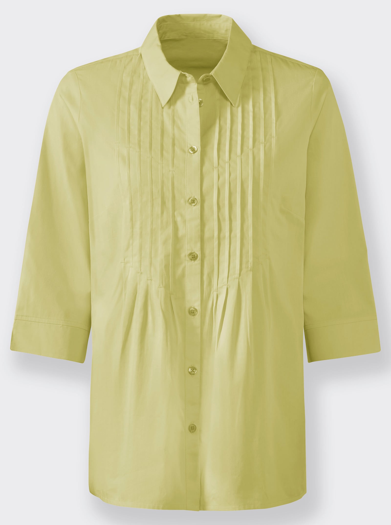 Hemdbluse mit Biesen - pistazie